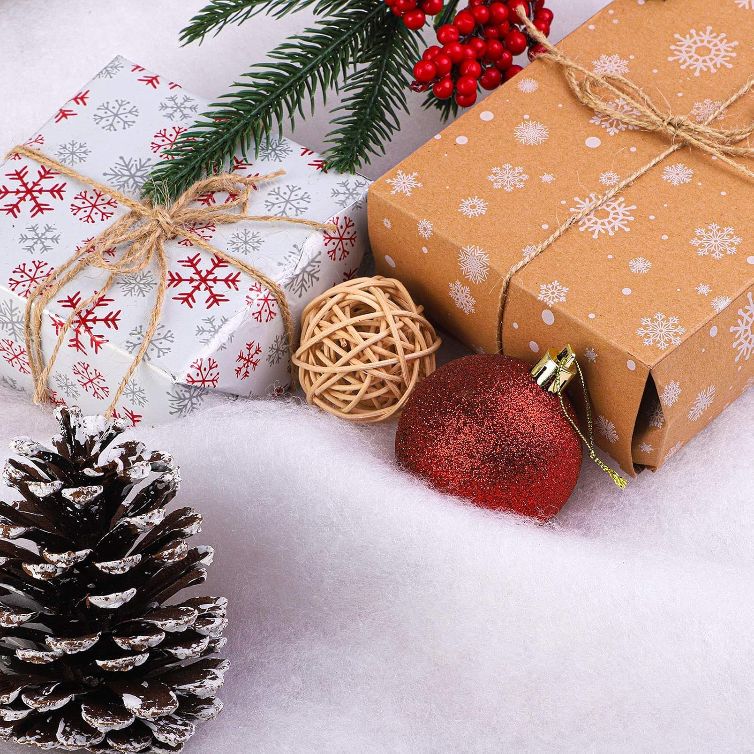 Ediactcyl Kunstschneedecke, Weihnachtsschneedecke, künstliche Schneerolle für Weihnachten, Dorf, Weihnachten, Party, Display, Foto-Requisite, 3 Stück, 152,4 x 101,6 cm