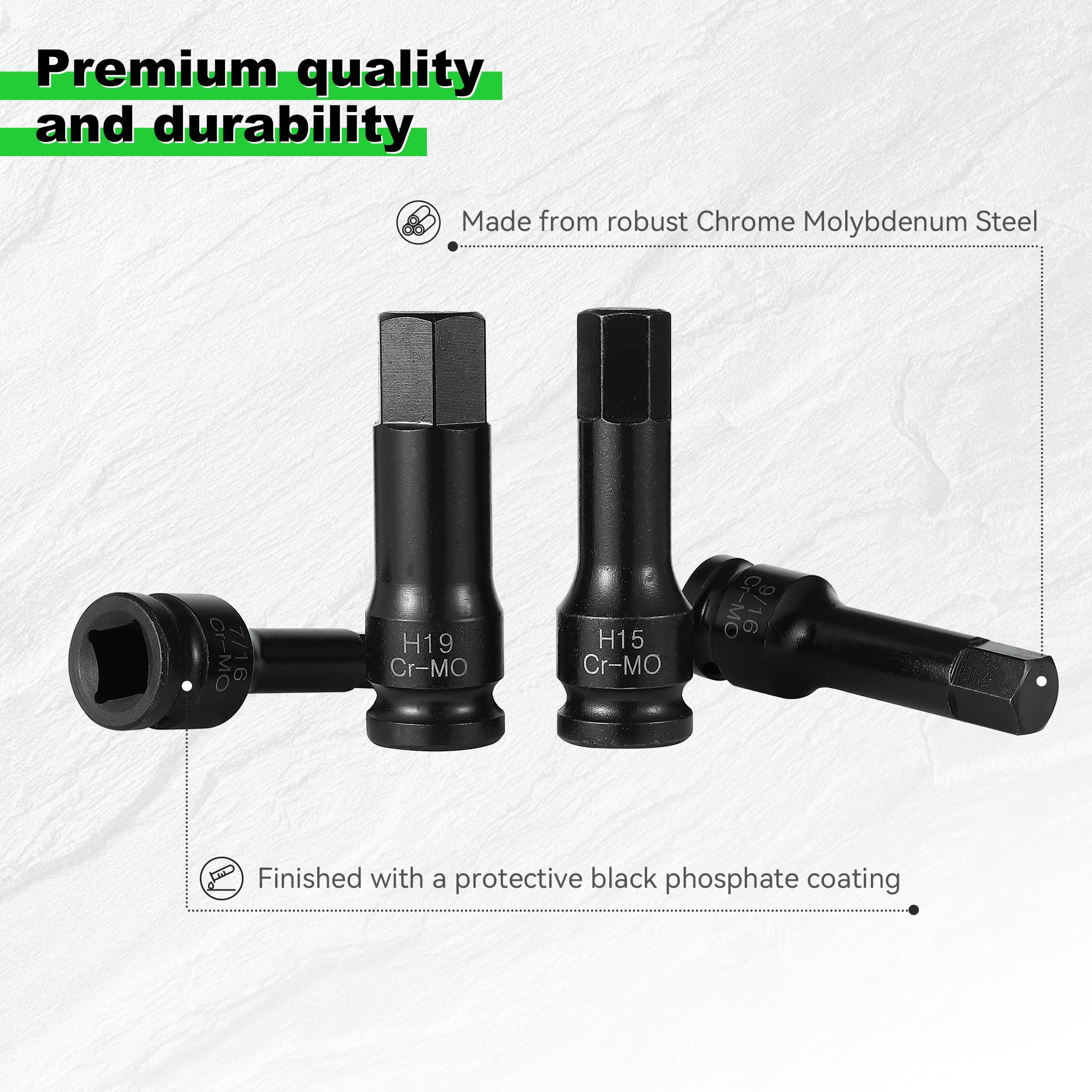 Snapklik.com : RENITECO 20-Piece 1/2" Drive Master Impact Hex Bit Set ...