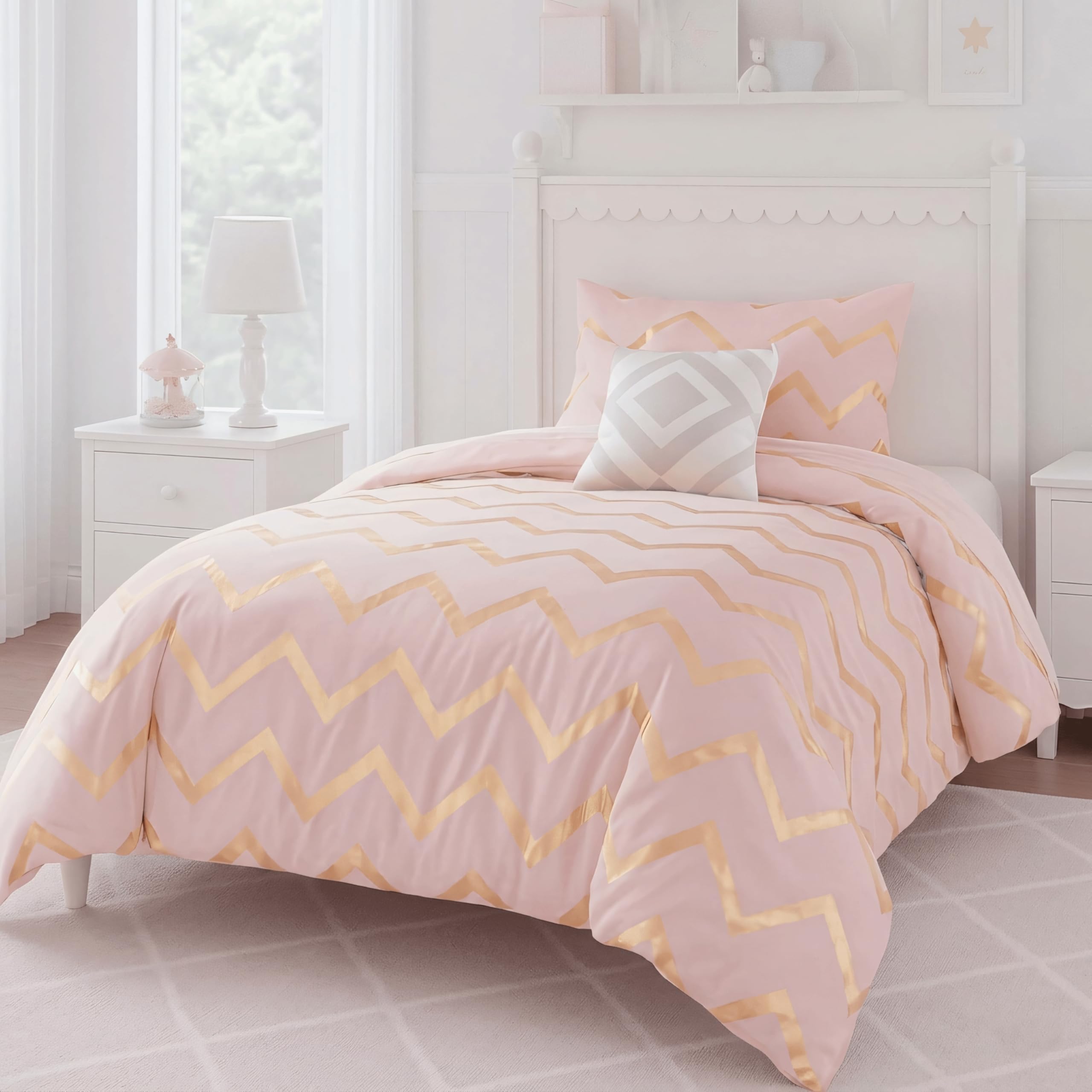 Parure de lit 4 pièces haut de gamme Codi, parure lit simple imprimé métallique chic