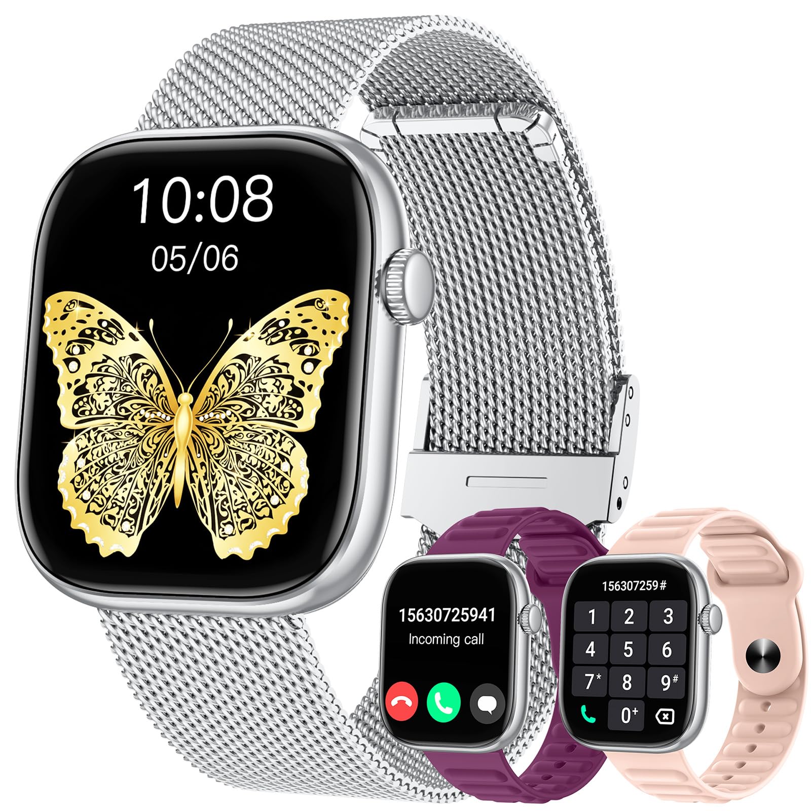 Smartwatch Donna Orologio con Chiamate Bluetooth: 1.83" Smart Watch con Quadrante Dinamico Contapassi Monitoraggio Sonno Sportivo Fitness Tracker IP67 impermeabile AI Vocale Compatibile Android iOS