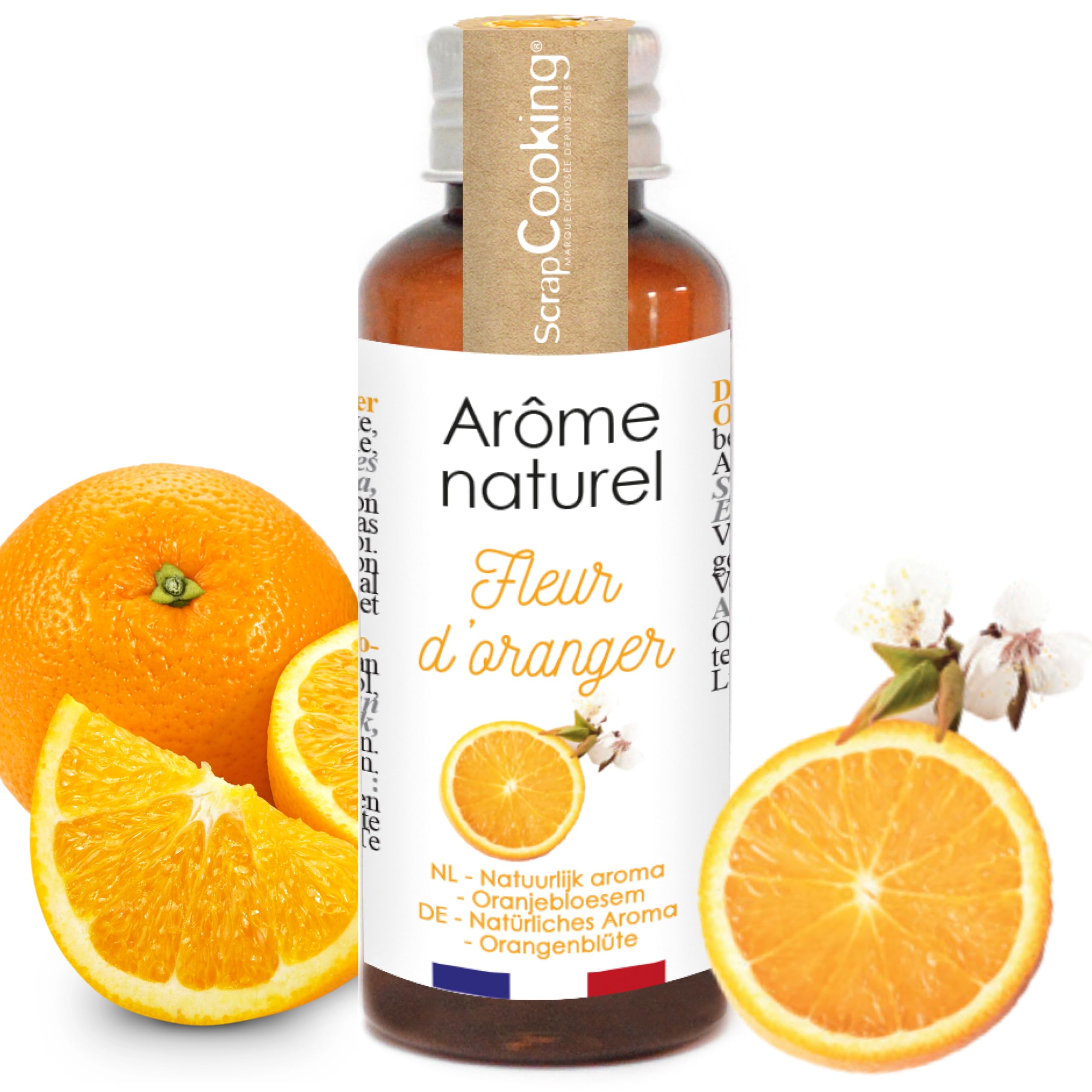 ScrapCooking - Arôme Naturel Liquide de Fleur d'Oranger 40ml - Arôme  Framboise pour Pâtisserie, Yaourts, Gâteaux, Cheesecakes, Biscuits,  Entremets, Mousses, Glaces, Smoothies