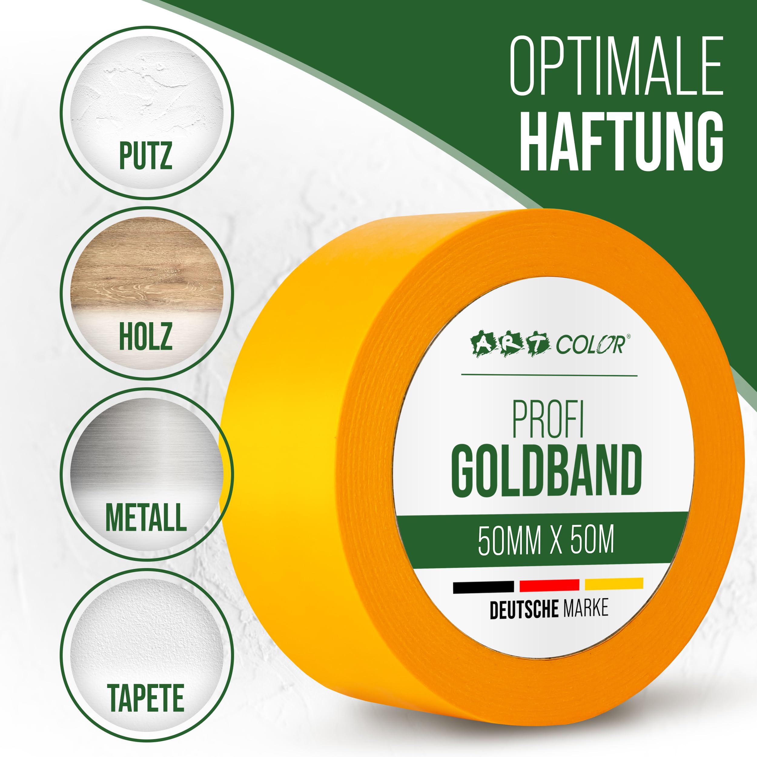 ART COLOR Lot De 3 Rubans Dorés Professionnels 25 Mm X 50 M