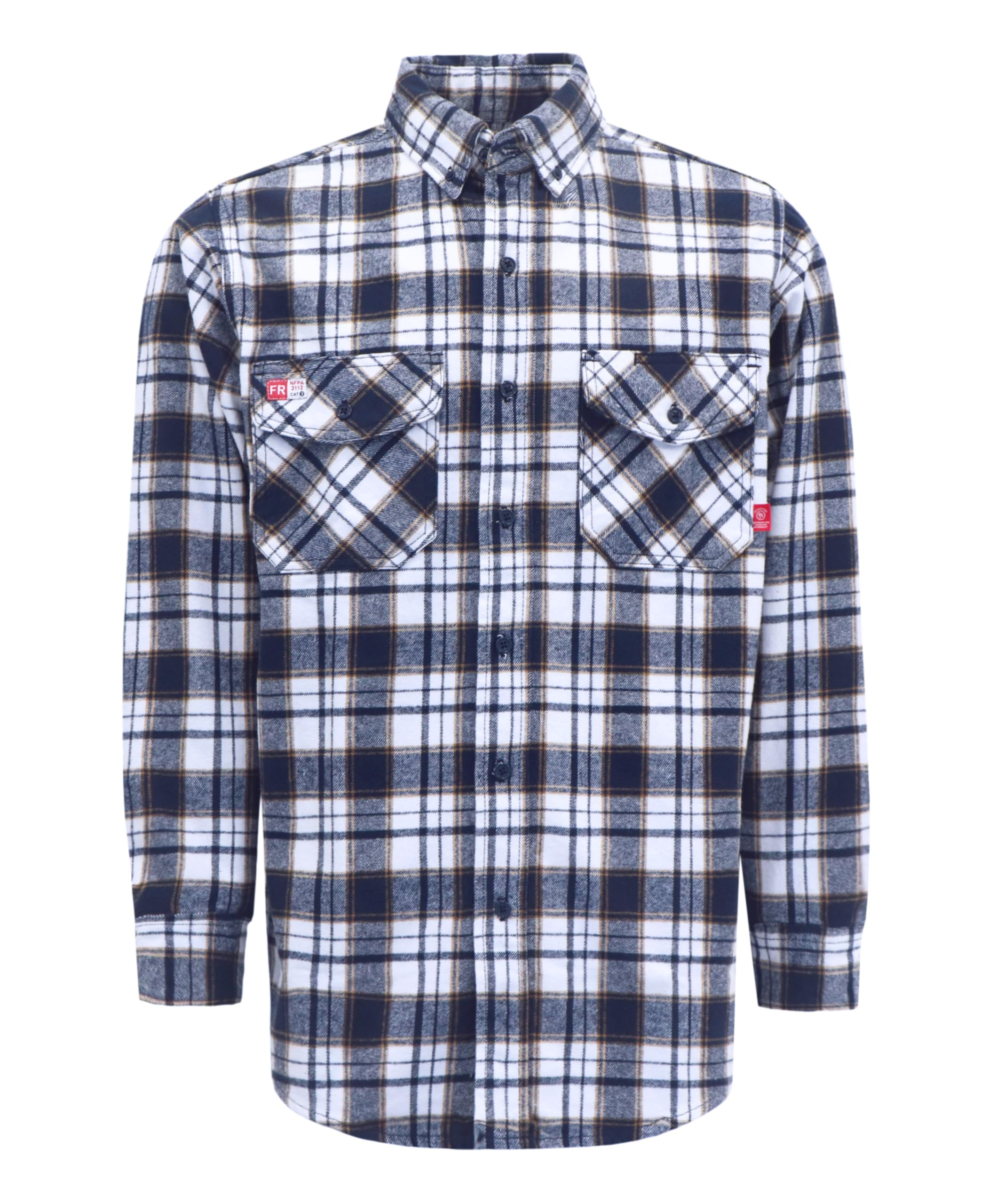 TICOMELA FR Shirts for Men 8.5oz Flannel Plaid Heavy Weight Flame Resistant Shirts Fire Retardant Welding Jacket