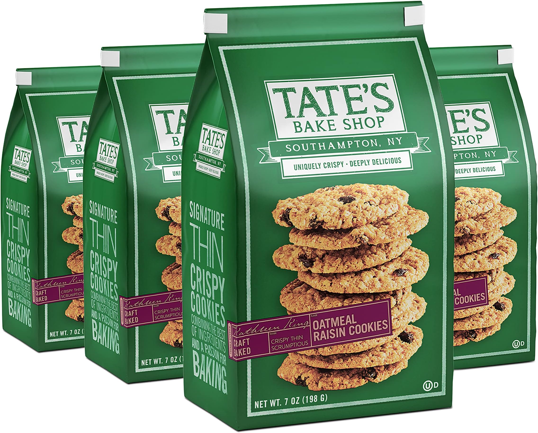 Tate's Bake Shop Oatmeal Raisin Cookies, Cookies, 4-7 oz Bags