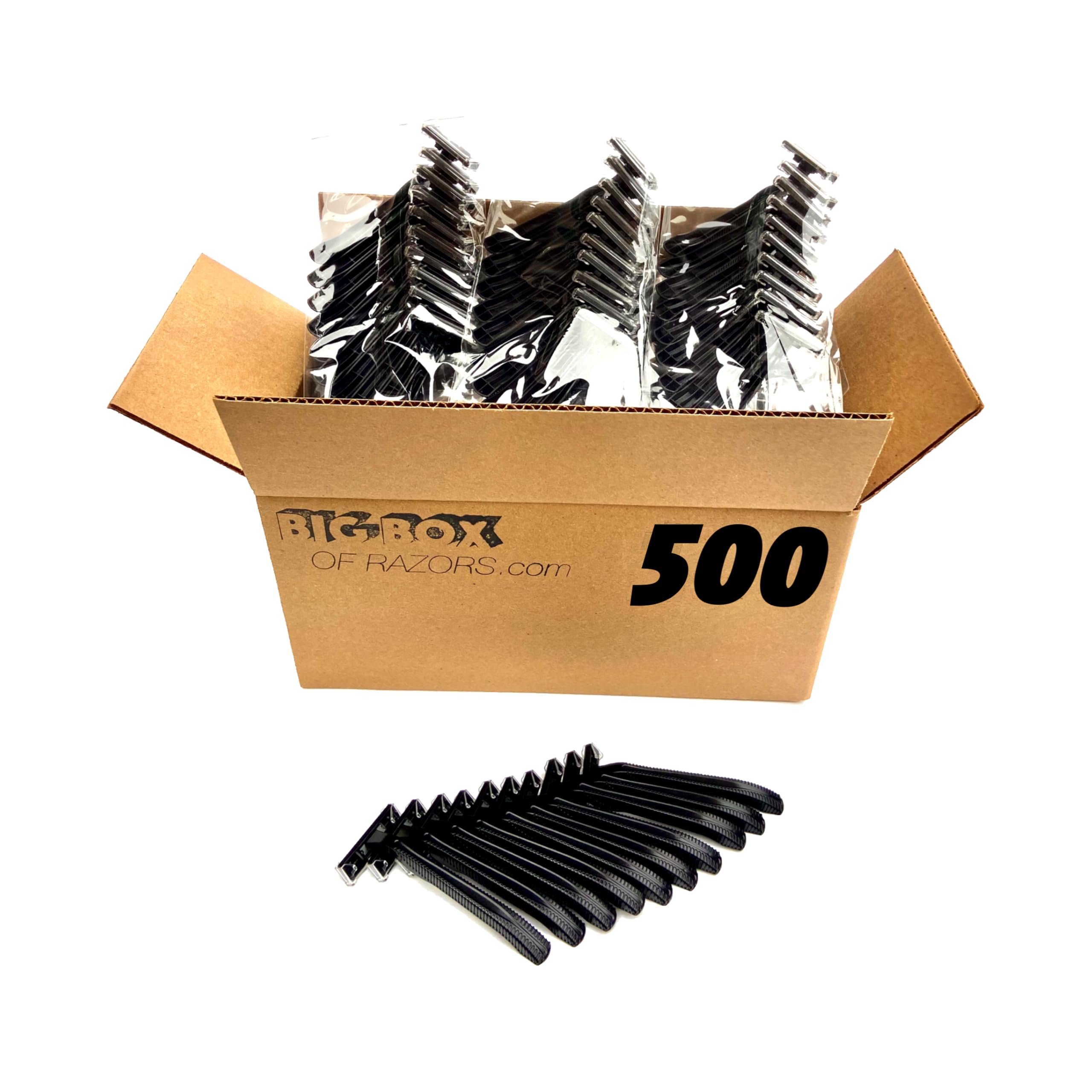 500 Box of Low-Cost Bullet Blades Black Razor Blades Disposable Stainless Steel Hospitality Quality Shavers High End Twin