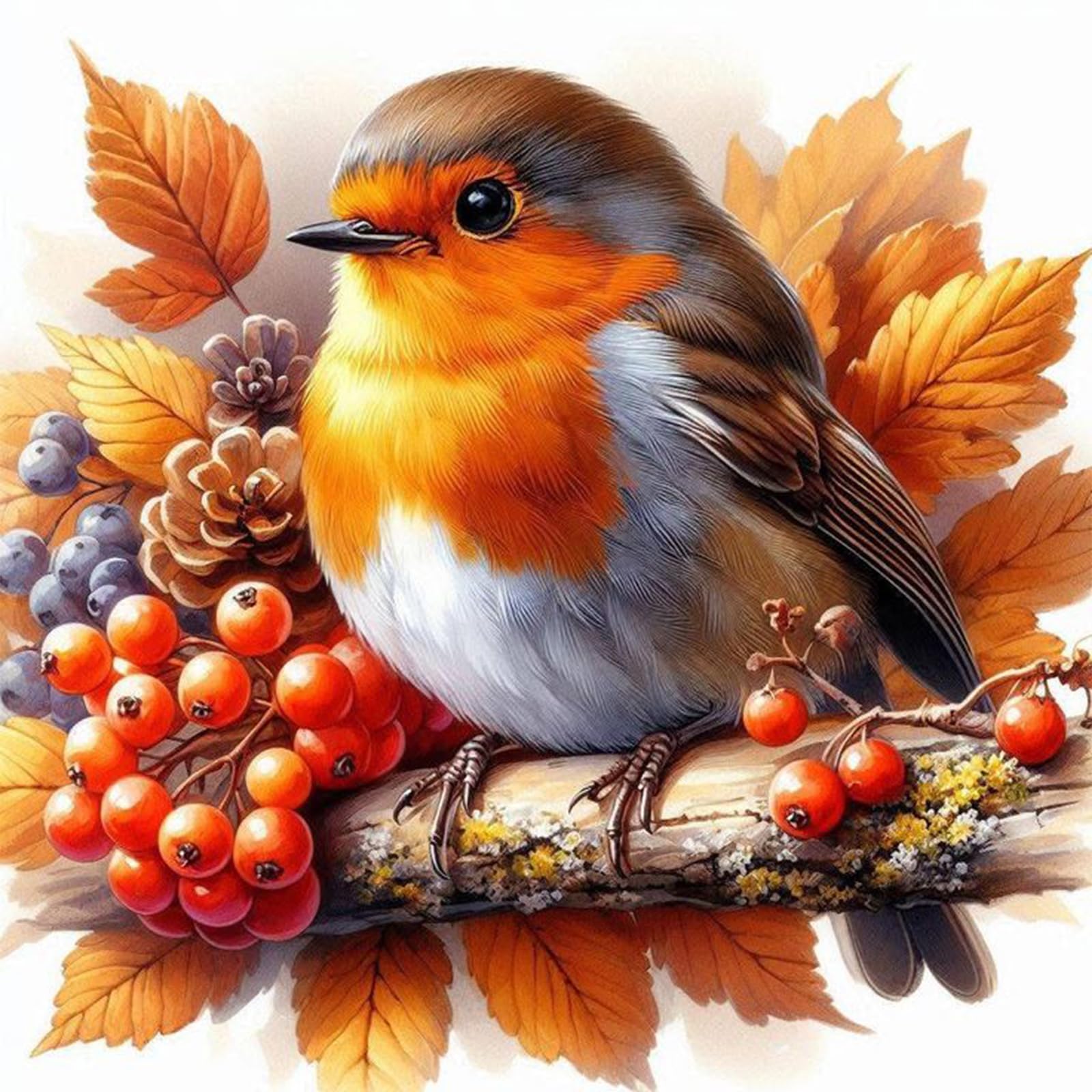DIY Bluebird Paint by Numbers Kits Drawing Paintwork on Canvas 20x20cm with Frame Canvas Oil Painting Number Painting for Adults Wall Home Decor