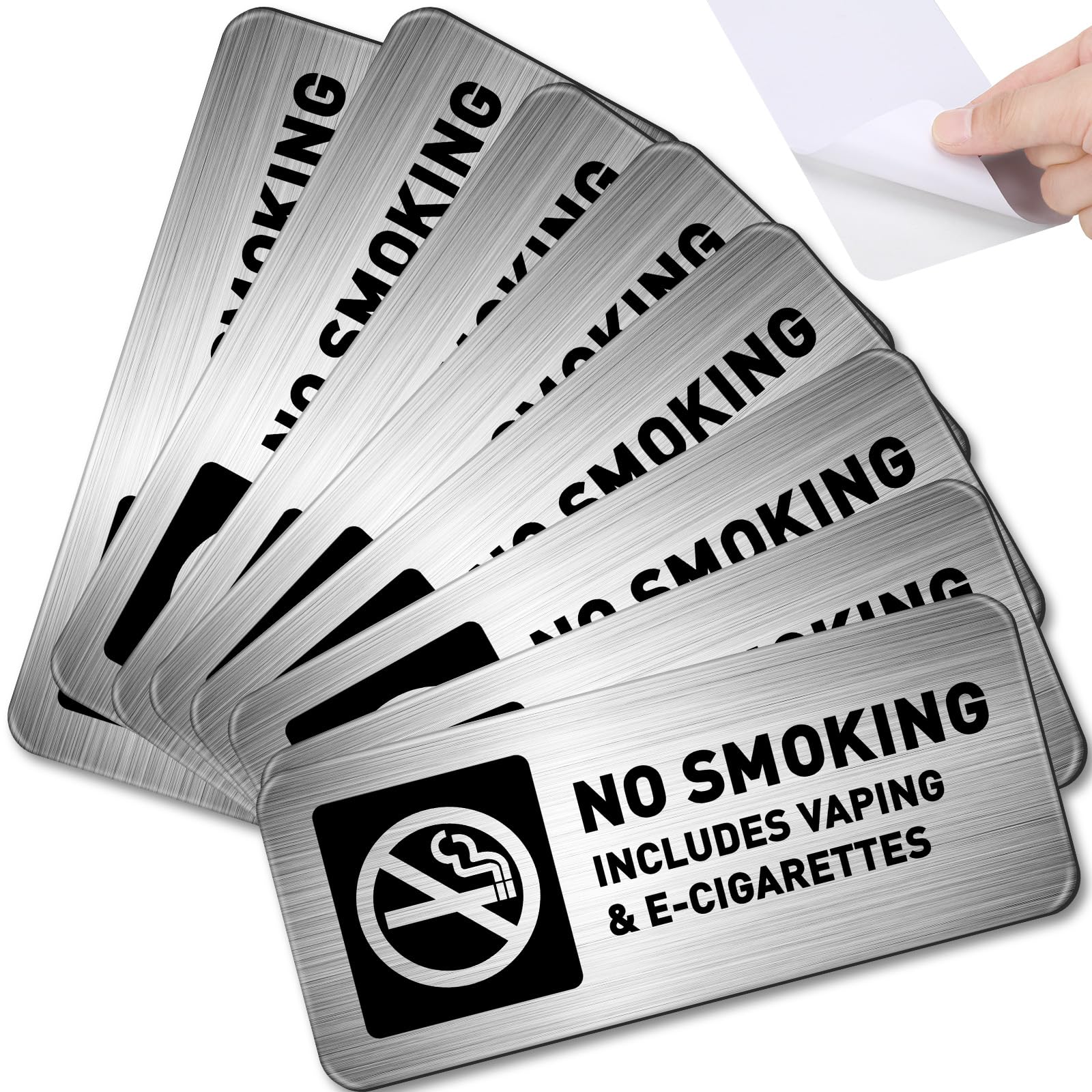 Oudain 12 letreros de prohibición de fumar para el hogar, no vaporizar, para negocios, autoadhesivos, de metal, señales de advertencia industriales para oficina, exteriores, interiores, suministros de