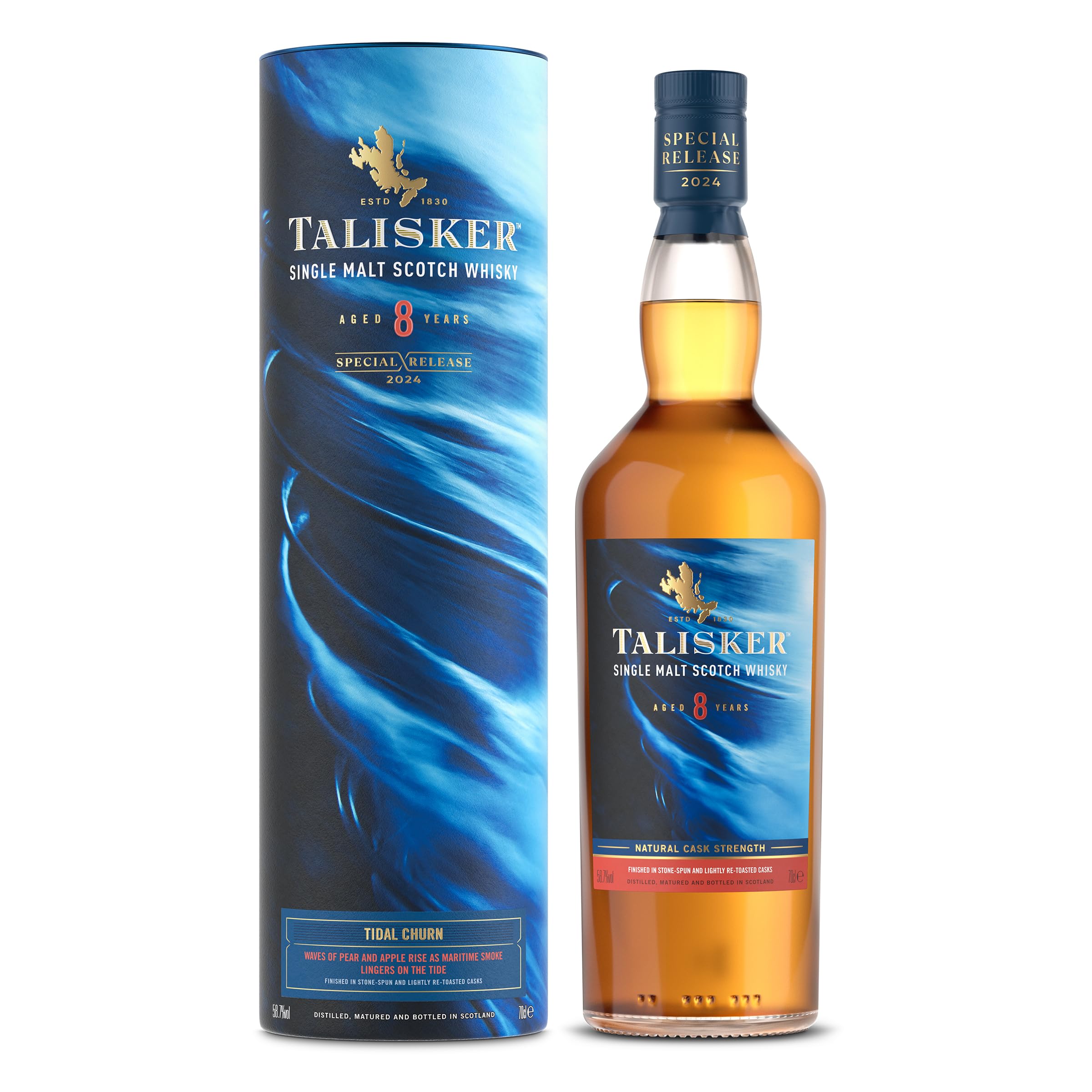 TALISKER Tidal Churn, Special Release 2024, Single Malt Scotch Whisky, Talisker 8 Jahre, 58,7 Prozent vol, 200 ml