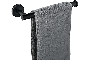 Matte Black Hand Towel Bar - 9 Inch Round Heavy Duty Towel Rack