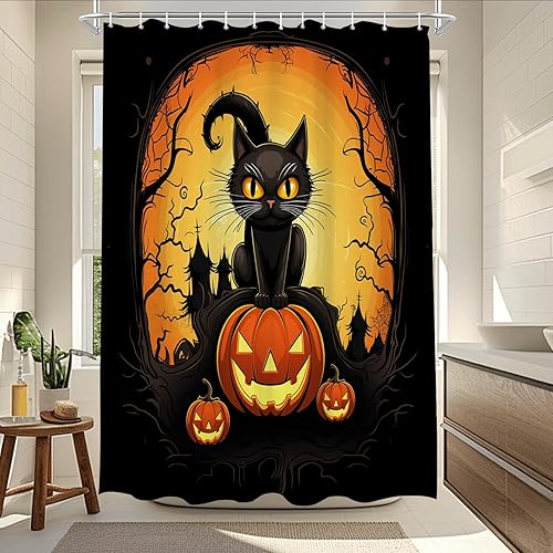 Miniatura 9 de Juego de cortinas de ducha con diseño de calavera de azúcar, para Halloween, Día de los Muertos, cortinas de baño con flores rosas, juego de