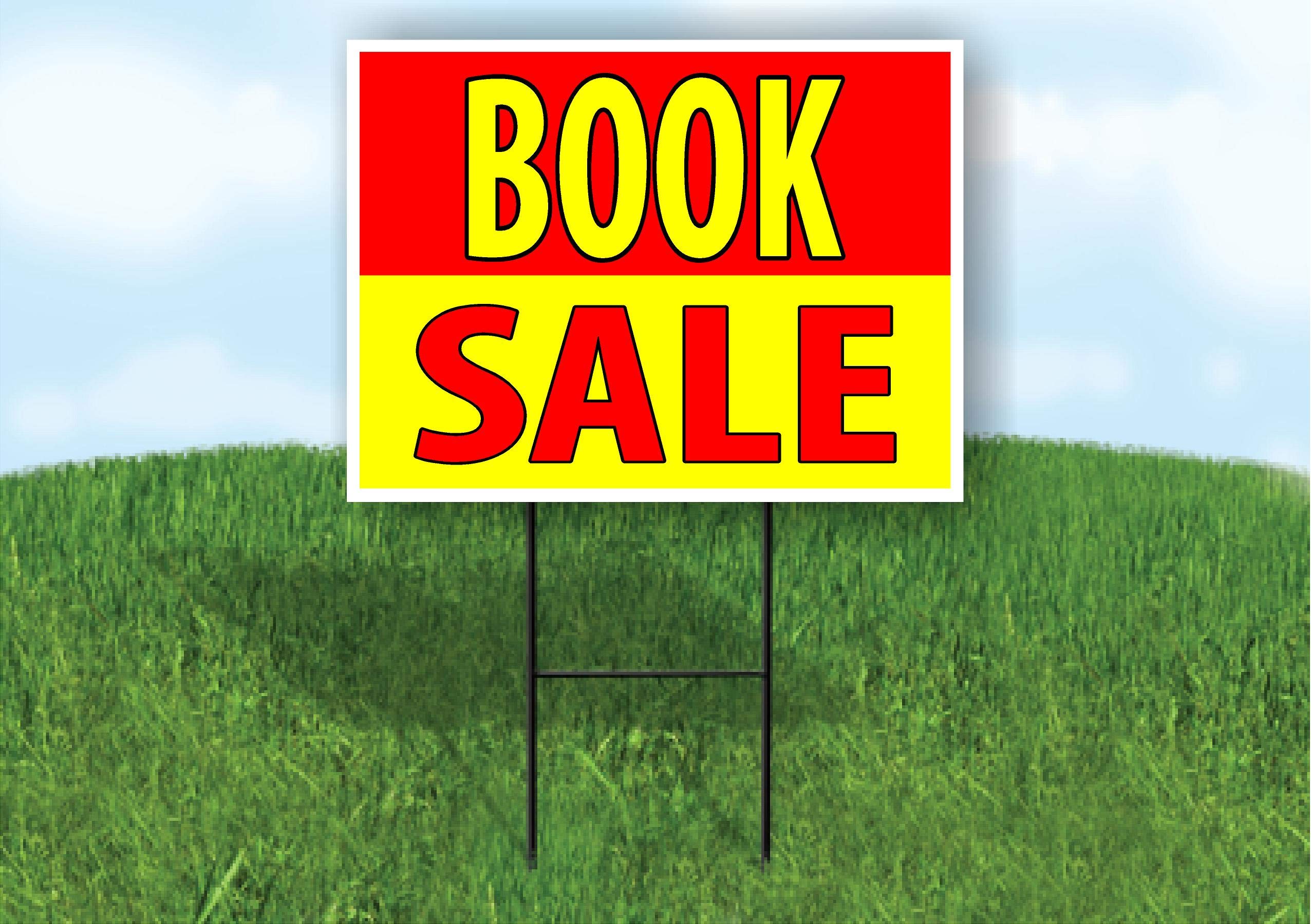 値下げ　Sign of the Times 2枚組 Amazon.com : BOOK SALE RED YELLOW - Double Sided Yard Sign