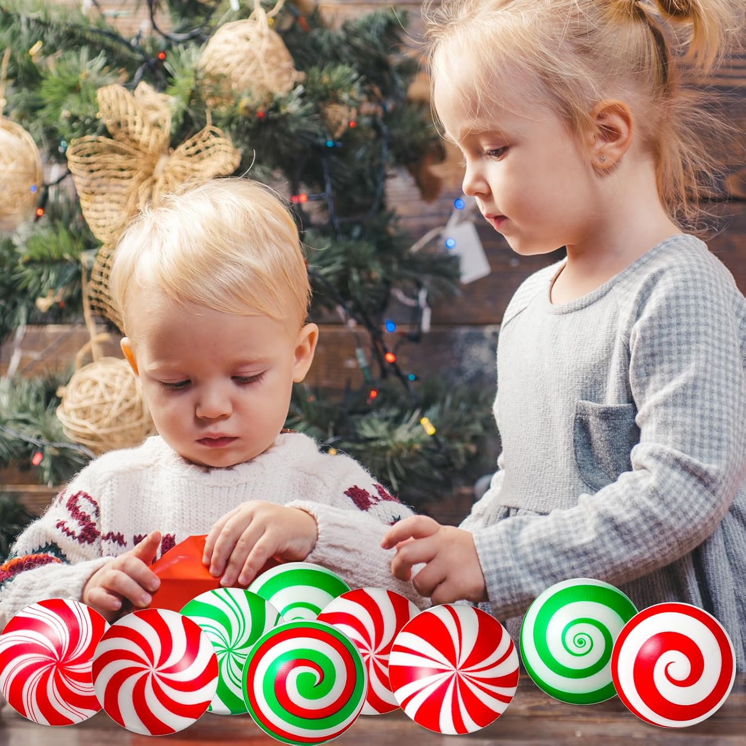 Suhine 72 Pcs Christmas Stress Ball Bulk 1.8 Inch Christmas Green Monster Stress Relief Toys Relief Funny Balls for Party Favors Stocking Stuffers Gifts Goodie Bag Fillers(Candy Style) - Image 6