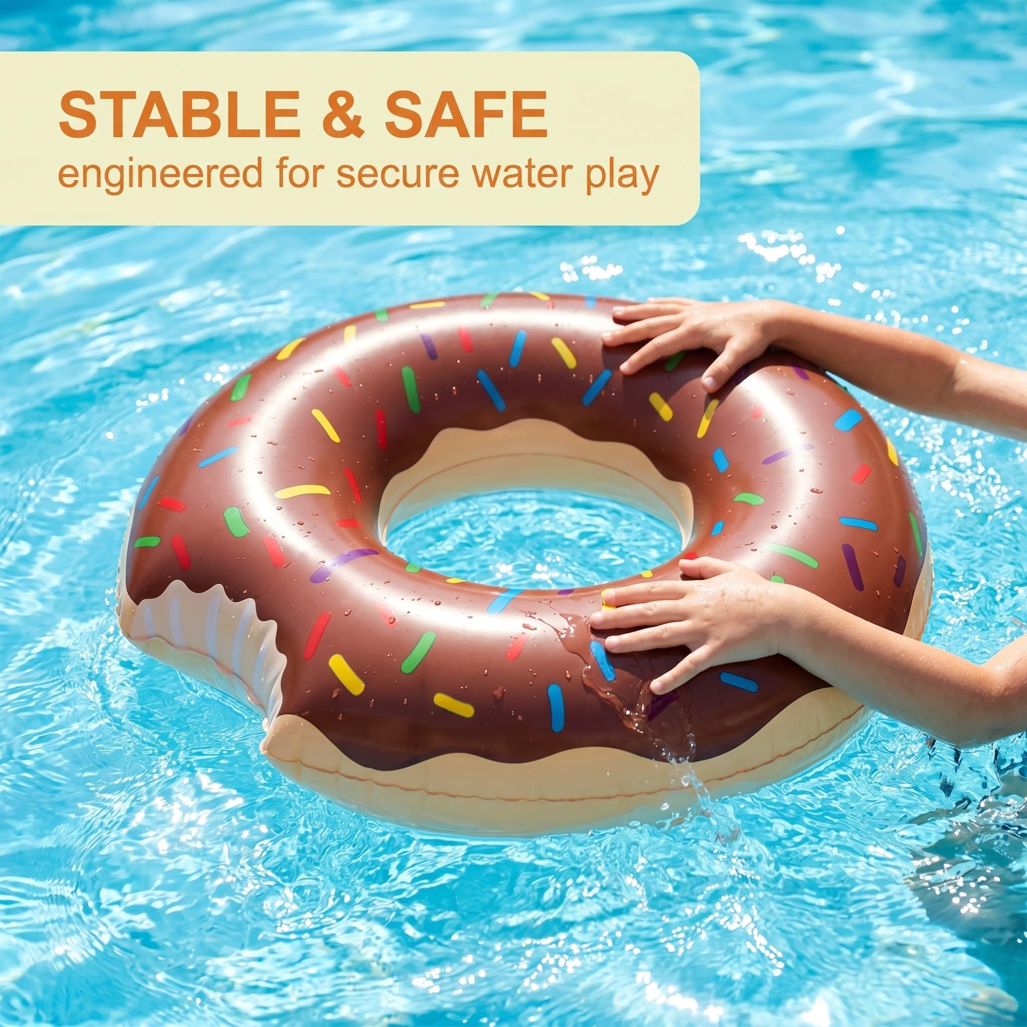 Flotador Donut Inflable para Niños 3-12 Años, 1 Pieza, Anillo de Natación Seguro y Estable para Piscina y Playa, Ideal para Diversión Acuática