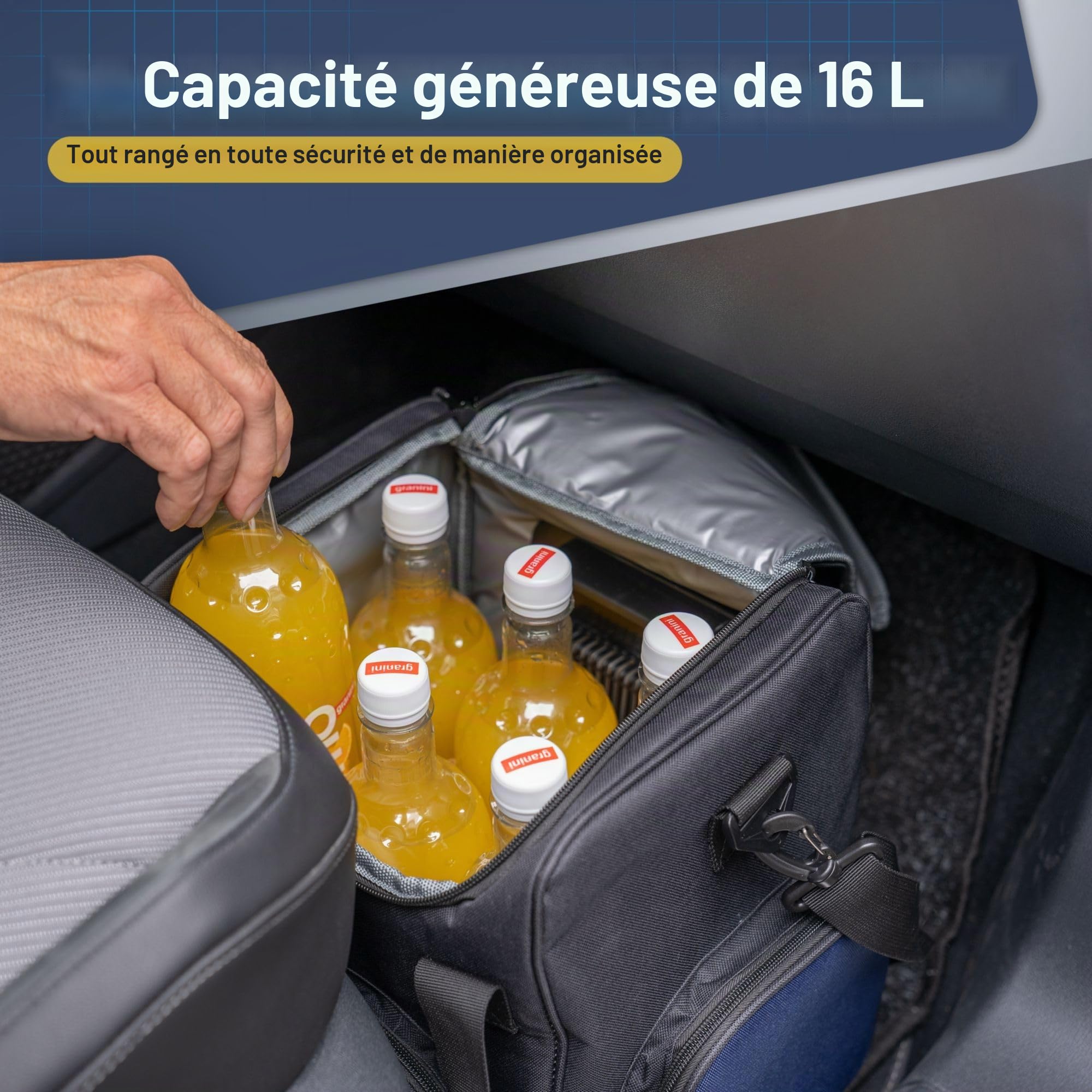 Cartrend Sac Isotherme, avec câble de raccordement pour Voiture 12 V de 1,50 m de Long, bandoulière réglable, revêtement intérieur Facile d'entretien, différentes Tailles