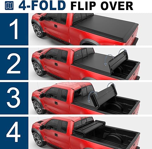 Miniatura 2 de MOSTPLUS Cubierta plegable suave para camioneta de 6.5 pies, compatible con Ford F150 F-150 2004 2005 2006 2007 2008 (Excl. 2004 Heritage) Fleetside