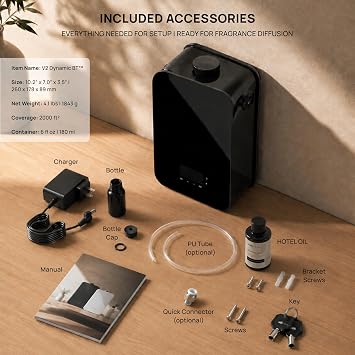 Vinevida ビネビダ 香りディフューザーマシン 家庭用 大きな部屋用 | 水を使わないエッセンシャルオイルディフューザー | 冷気フレグランスシステム | ホテルの香り