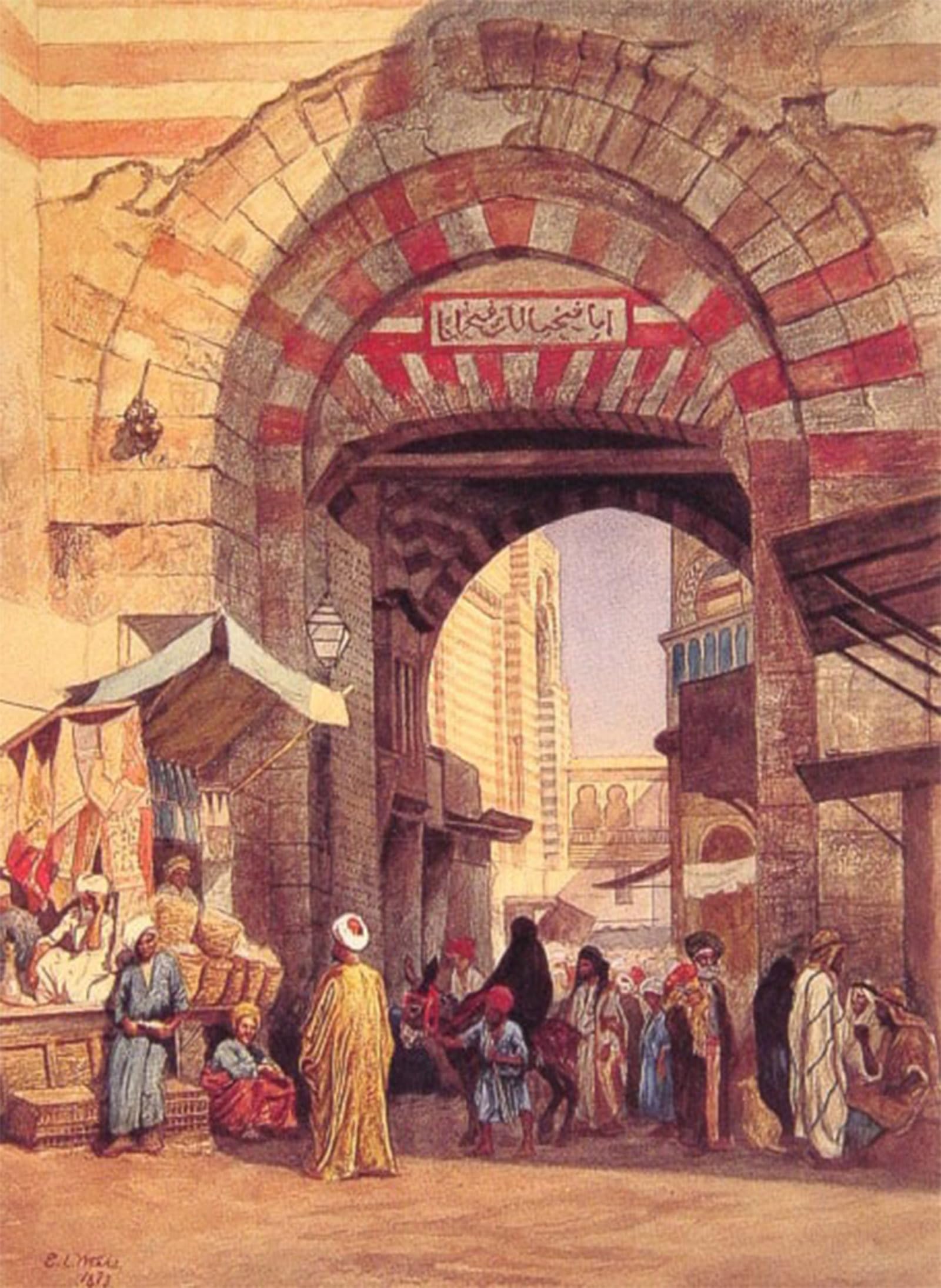 SERENDIPITP Vintage Picture Print on Canvas Wall Art Poster the Moorish Bazaar by Edwin Lord Weeks Artwork Print Poster for Wall Decor 60x90cm