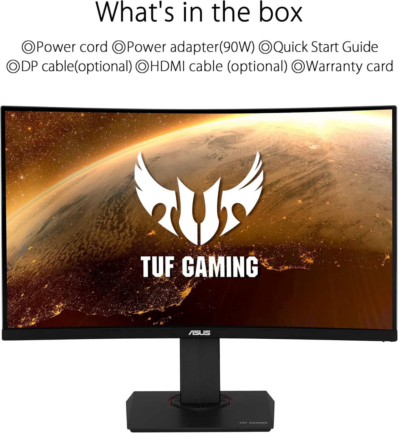 ASUS TUF Gaming VG32VQR Monitor Gaming 31.5”, WQHD (2560x1440), 165Hz, Tempo di Risposta 1ms, Free Sync, Flicker Free, HDR 400, Riduzione Luce Blu, Shadow Boost, GamePlus, Regolabile, Nero