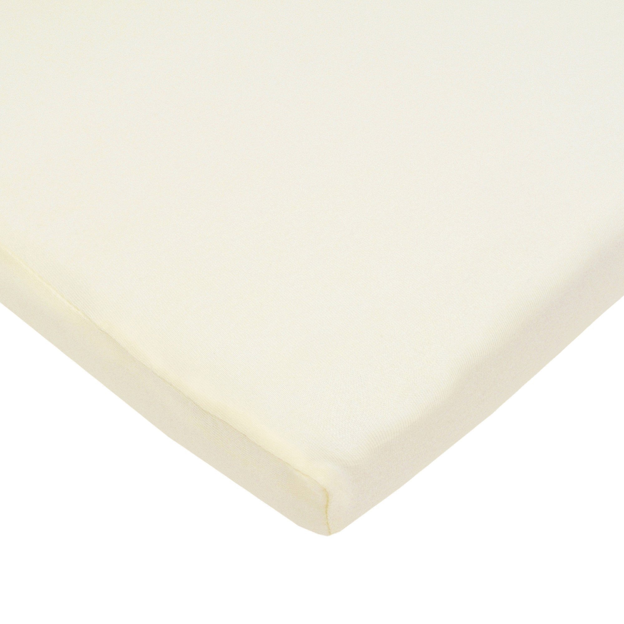 American Baby Company Sábana bajera ajustable de 100 % algodón de 18 x 36 pulgadas, Sábanas de Cuna, compatible con moisés Mika Micky, color crema, suave, transpirable, para niños y niñas
