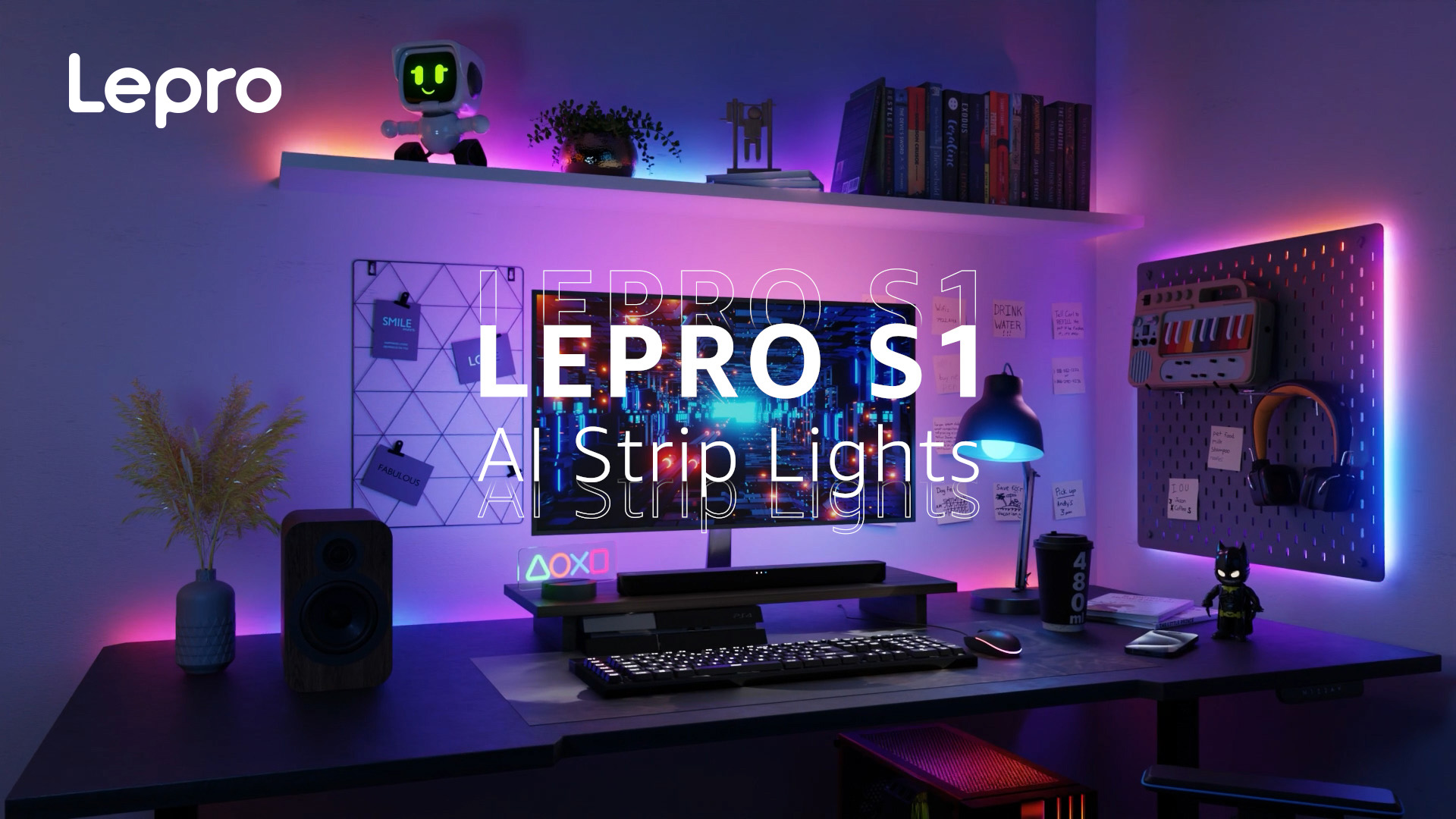 Image of Lepro S1 AI Smart LED Strip Lights with IC 65.6FT 2.4G WiFi Bluetooth | AI lighting designer,Rainbow chasing effects,Color segment DIY,Music sync,High density LEDs,Holiday Decor,Bedroom,Room,Gaming