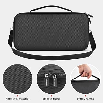 Hard Case for Apple 2024 Mac mini M4/M4 Pro and Accessories | Three-Layer Storage Fits Keyboard, Mouse, Adapter and Cables; EVA Shell, Handle and Shoulder Strap, Black, Case Only