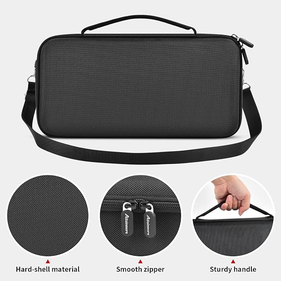 Hard Case for Apple 2024 Mac mini M4/M4 Pro and Accessories | Three-Layer Storage Fits Keyboard, Mouse, Adapter and Cables; EVA Shell, Handle and Shoulder Strap, Black, Case Only