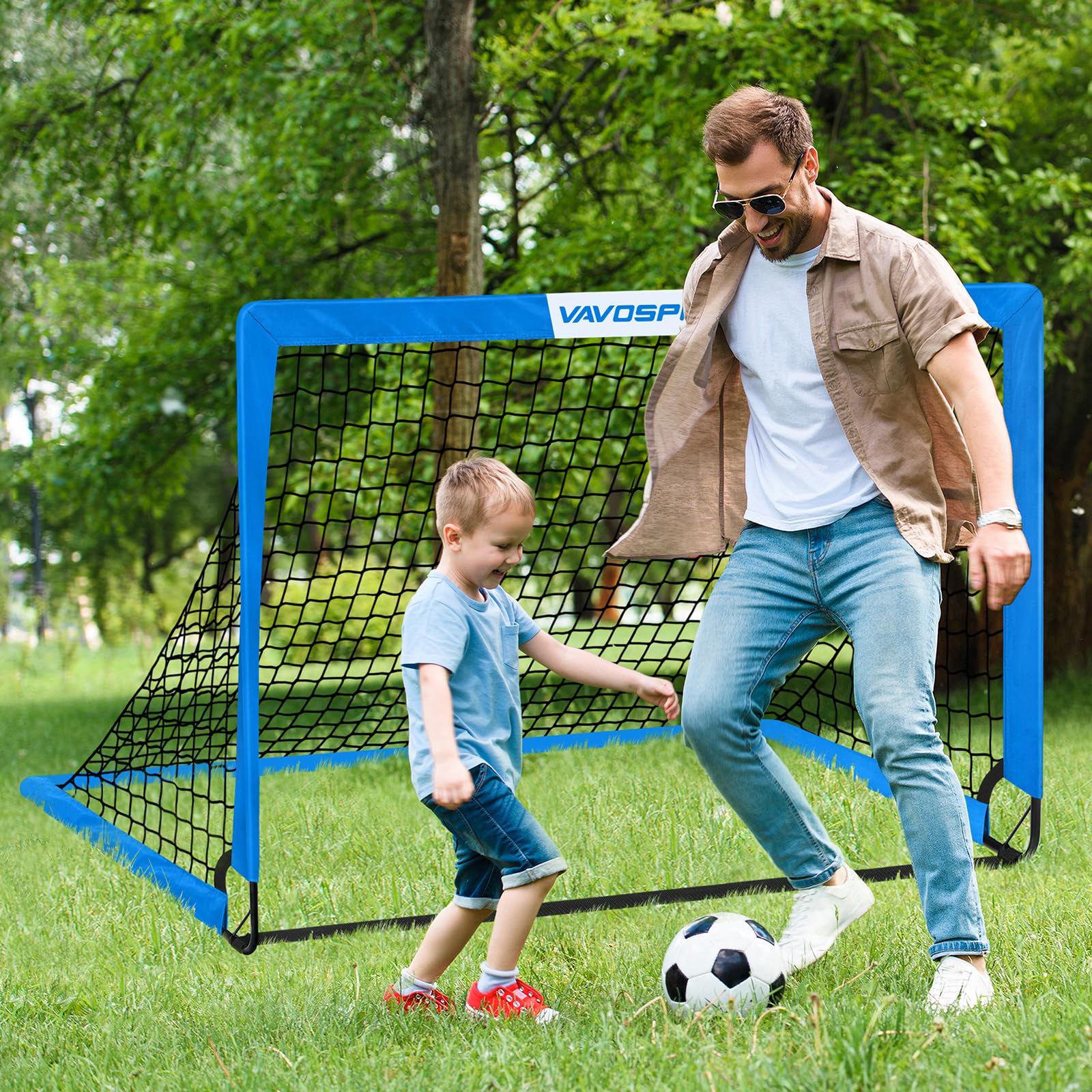 Soccer Goals for Backyard Set - 2 of 5' x 3.6' Portable Soccer Goal Training Equipment, Pop Up Soccer Net with Soccer Ball, Soccer Set for Games, Sports view 6