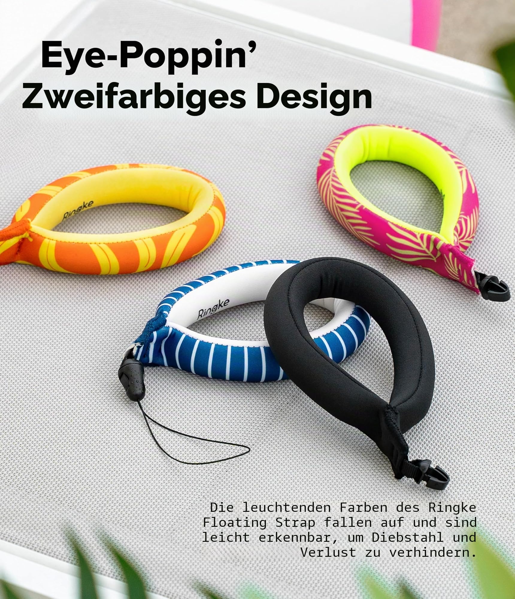 Ringke Floating Wrist Strap [2 Stück], Wasserfestes Schwimm-Accessoire für Kamera, Smartphone, Handy, und mehr