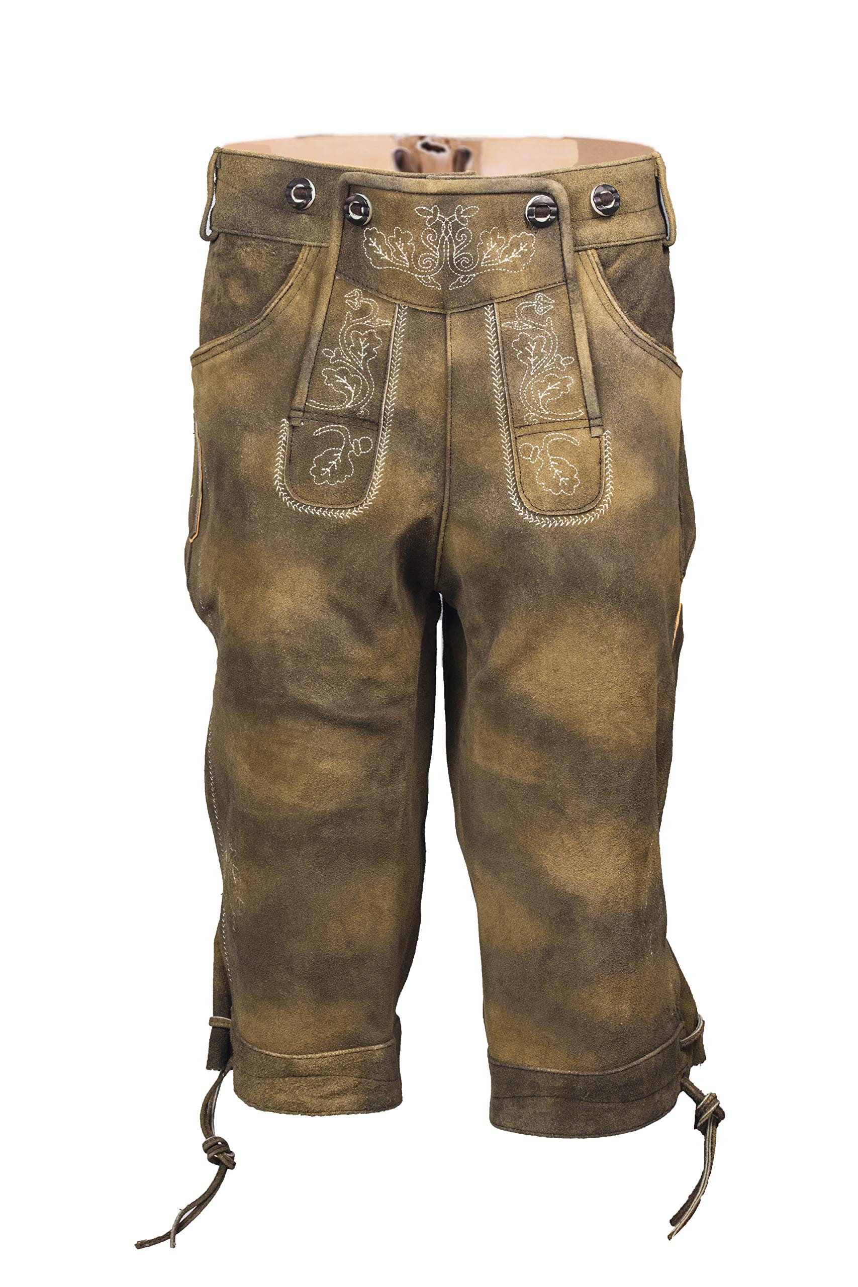 Trachten Lederhose aus echtem Leder Antik Dunkelbraun Kniebundhose Größe 46 48 50 52 54 56 58 60