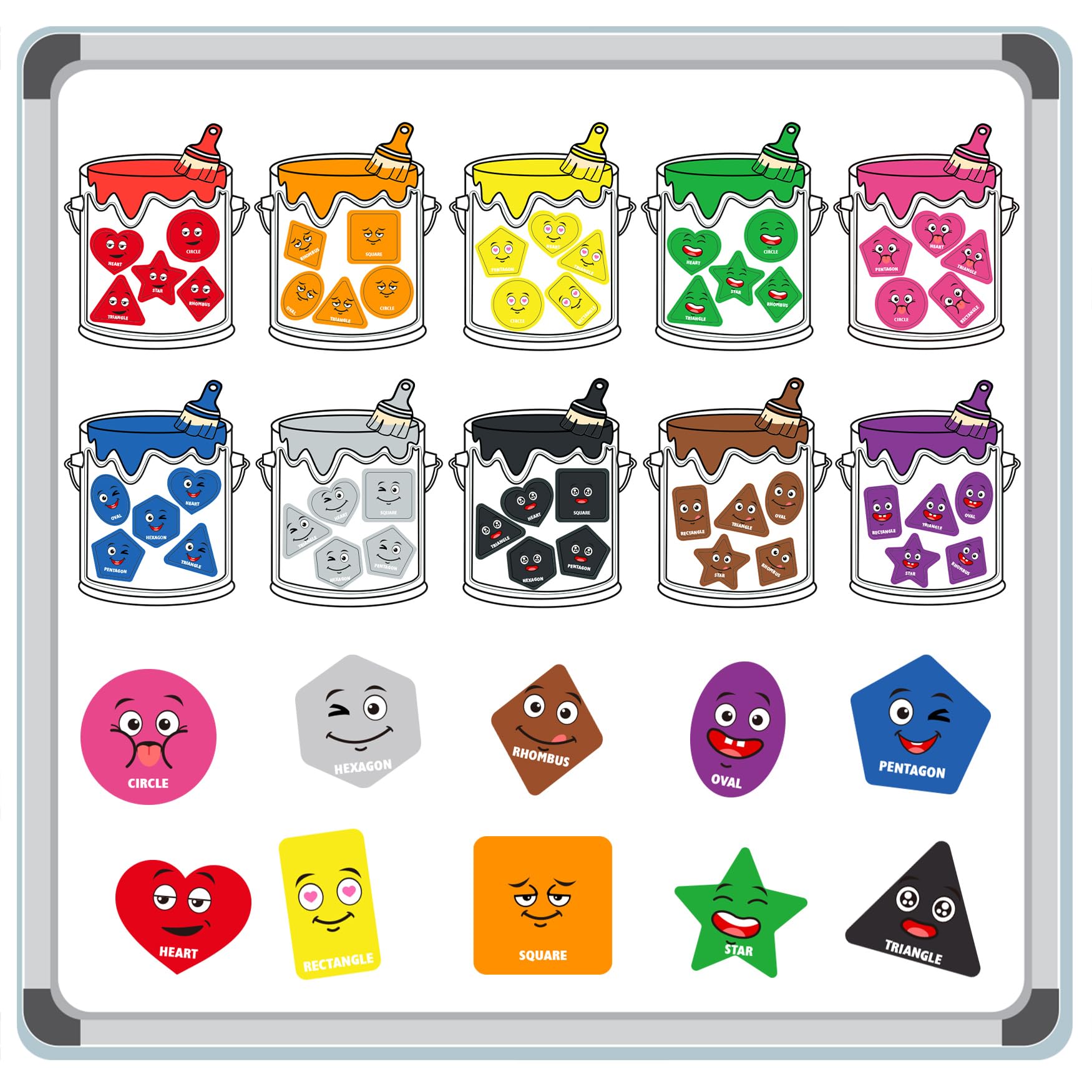 Creatoy Magnetic Shapes & Colors Sorting Toys for Toddlers - Fridge Magnets, Shape Matching Games, Color Recognition Set