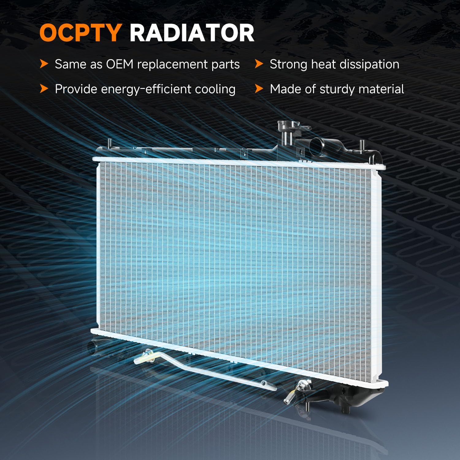 OCPTY Auto Parts Radiator Replacement for 1998-2000 for Toyota for RAV4 2.0L