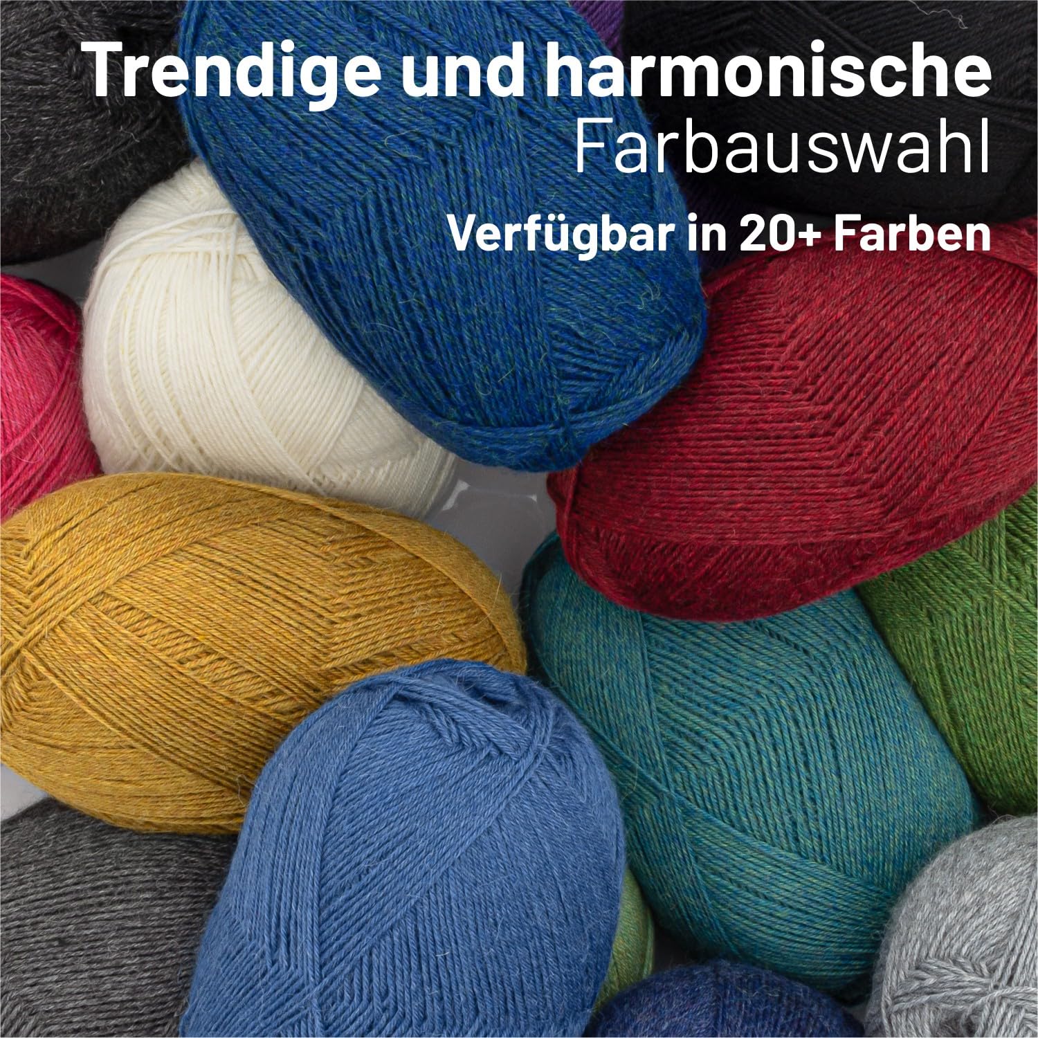 HANSA-FARM |alpacare 75% waschbare Baby Alpaka Socks 224g Set (2 x 112g) Sockenwolle kratzfreie Wolle zum Stricken & Häkeln - CF245 Jeansblau