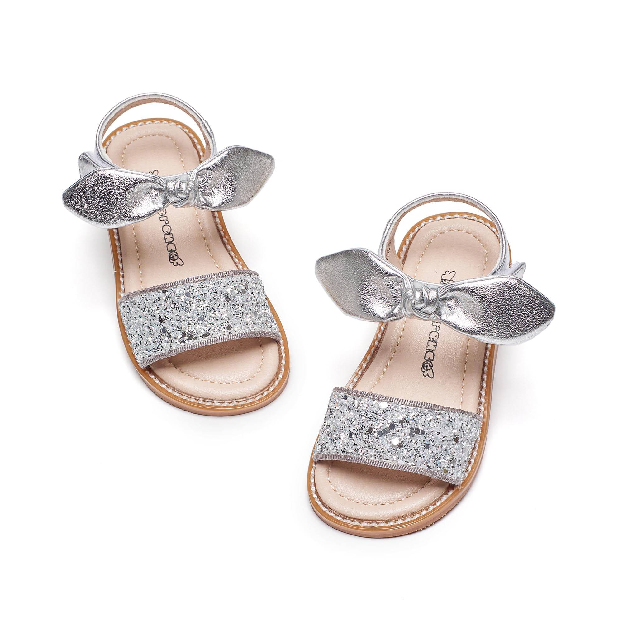 Kiderence Toddler Flower Girl Sandals Open Toe Dress Shoes Wedding Party