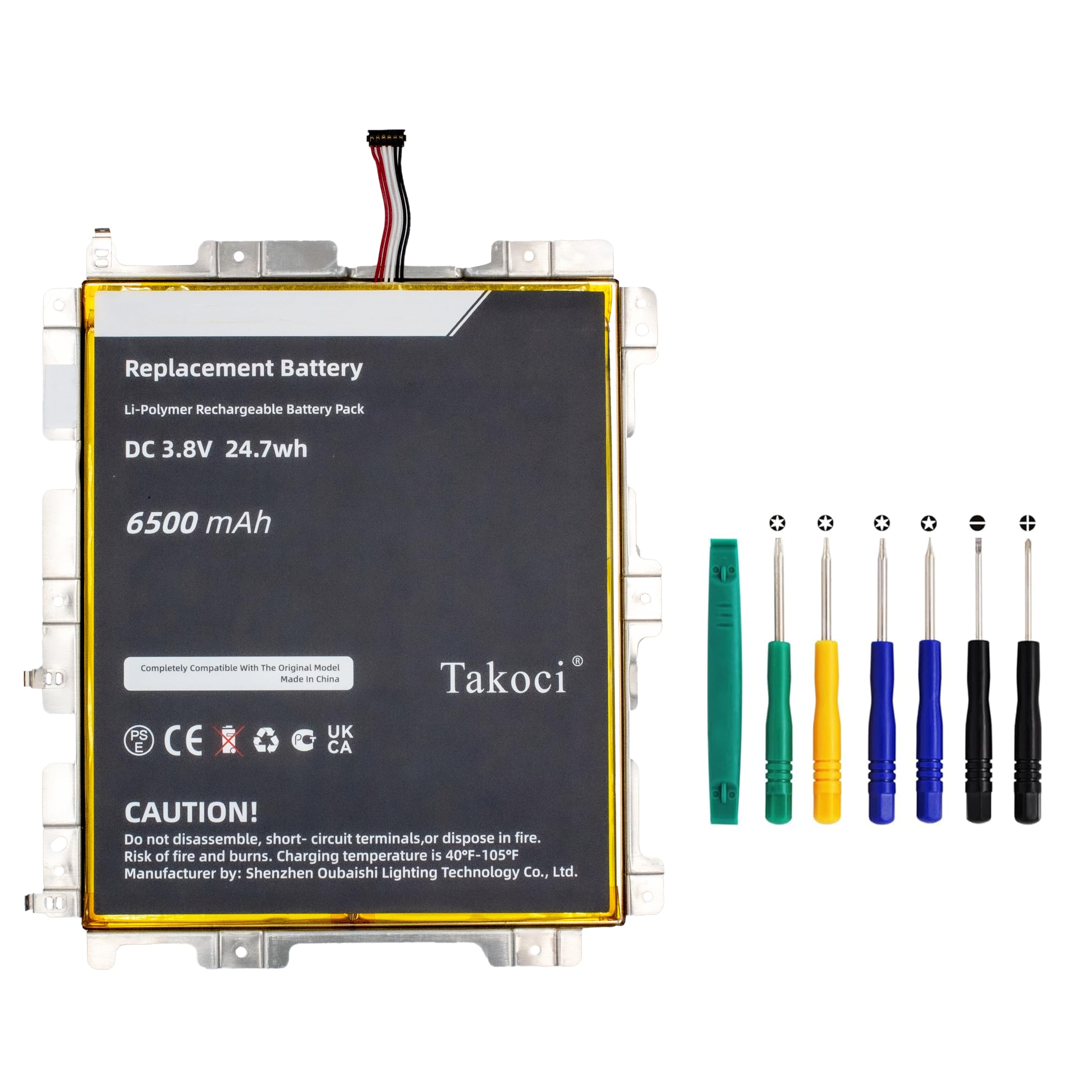 TAWUZUOR Updated 58/000/280 295/5C7 high Capacity Battery for K+F HD 10.1 9th M2 V/ 3R5 3.8V 6300 mah