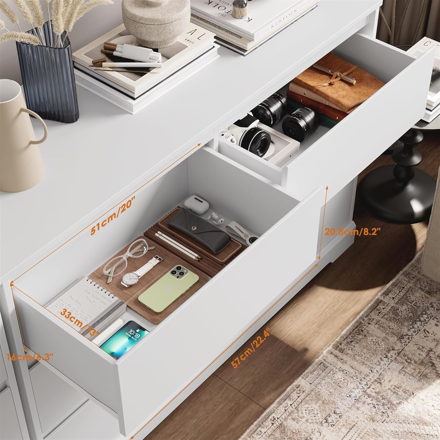White Nursery Dresser with Soft Close Drawers