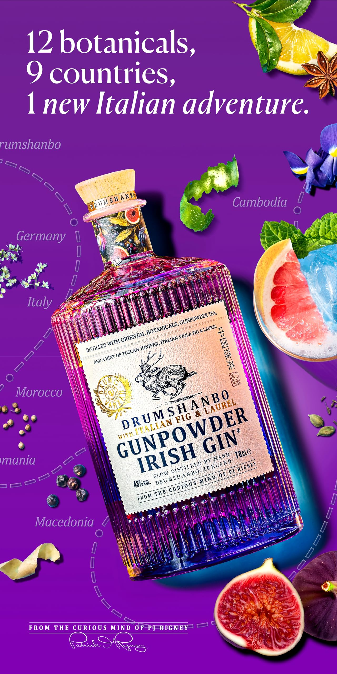 Drumshanbo Gunpowder Irish Gin with Italian Fig & Laurel 43% vol.; 0,7l