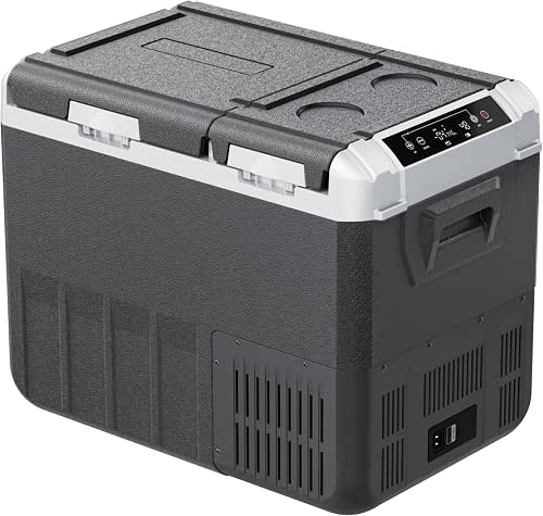 EKOJUCE 12 Volt Car Refrigerator, 37QT(35L) Electric Cooler, Dual Zone