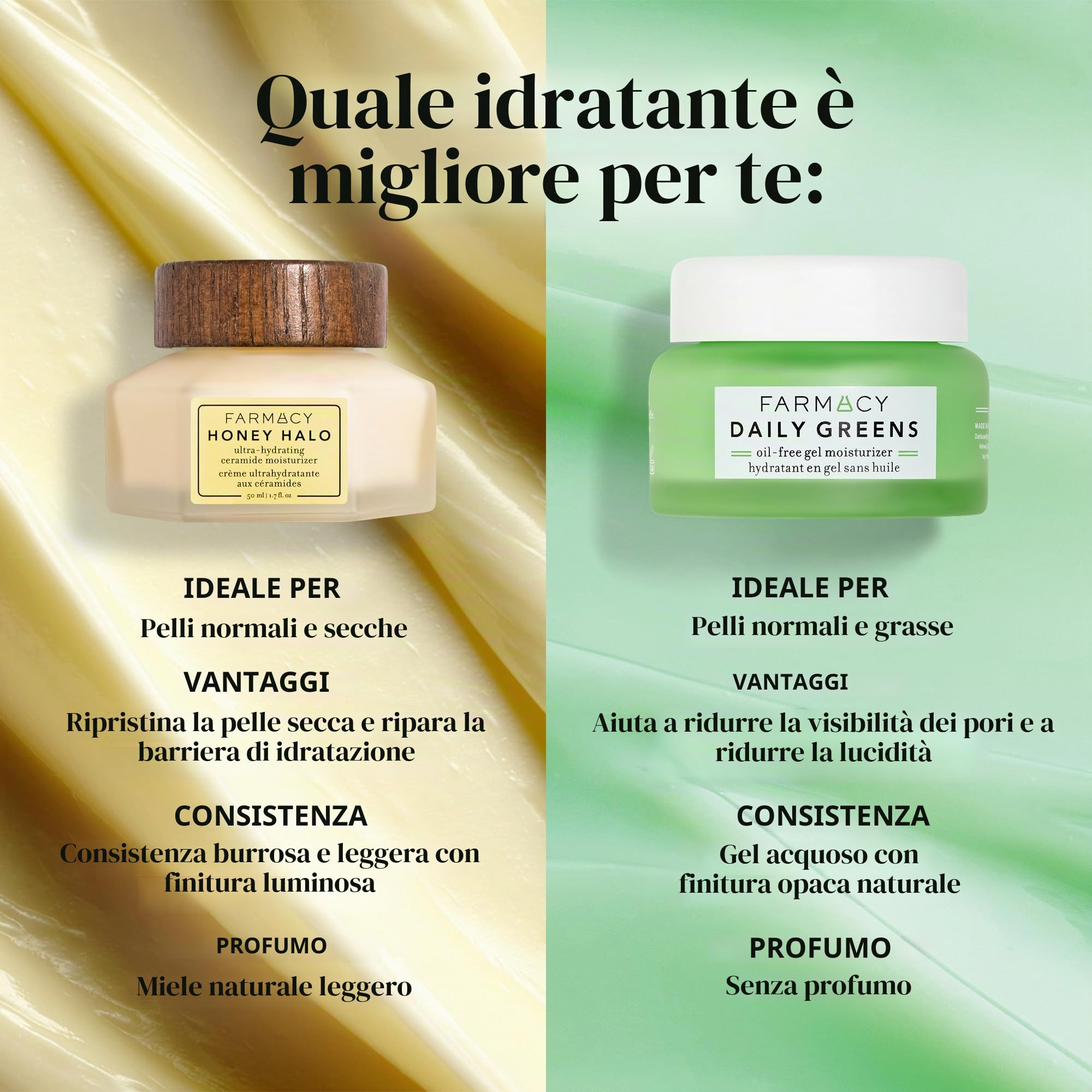Farmacy Honey Halo Ceramide Face Moisturizer Cream - Lozione viso idratante per pelle secca (1,7 once)