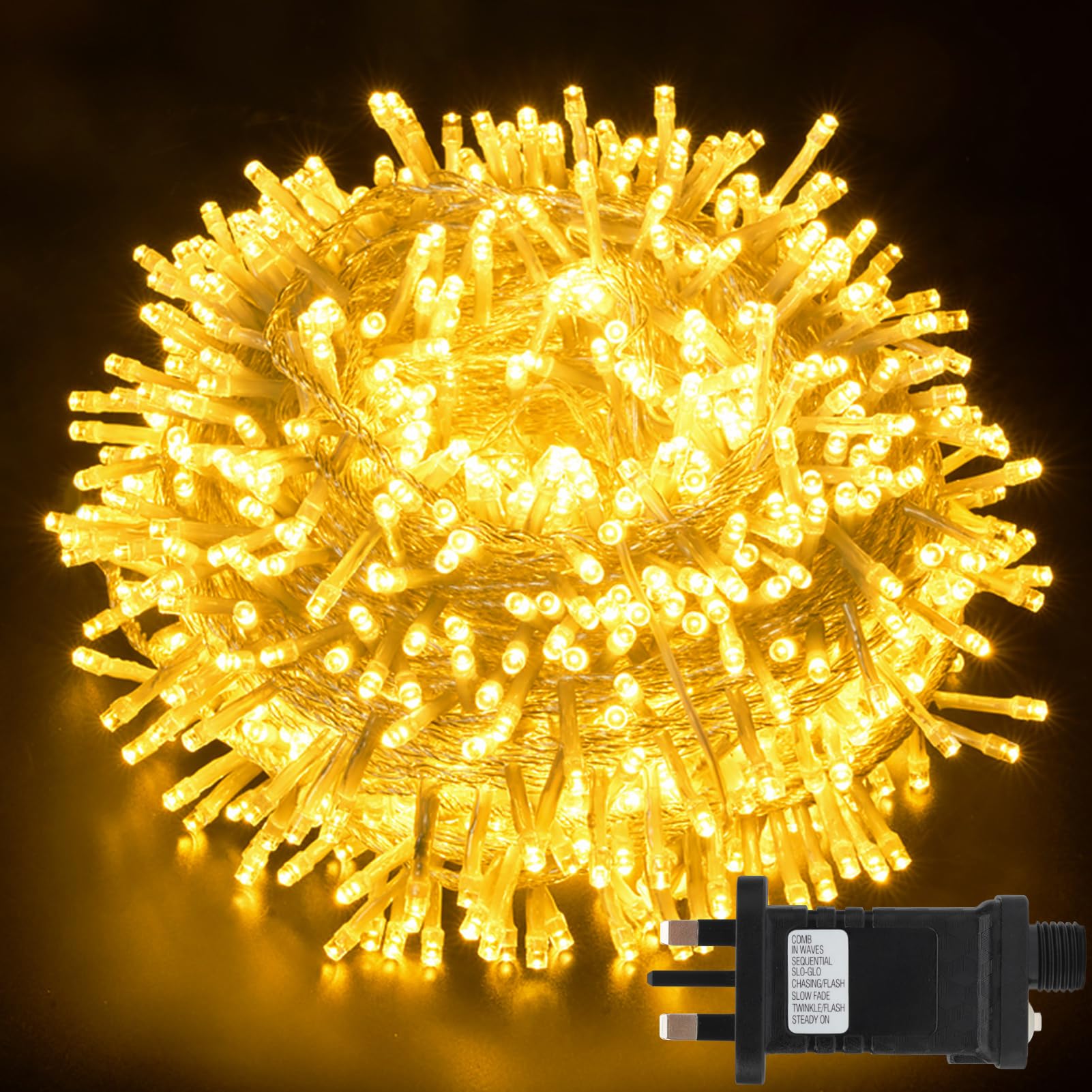 MOVEONSTEP Christmas Lights 33M 300 LED Outdoor Lights Mains Powered