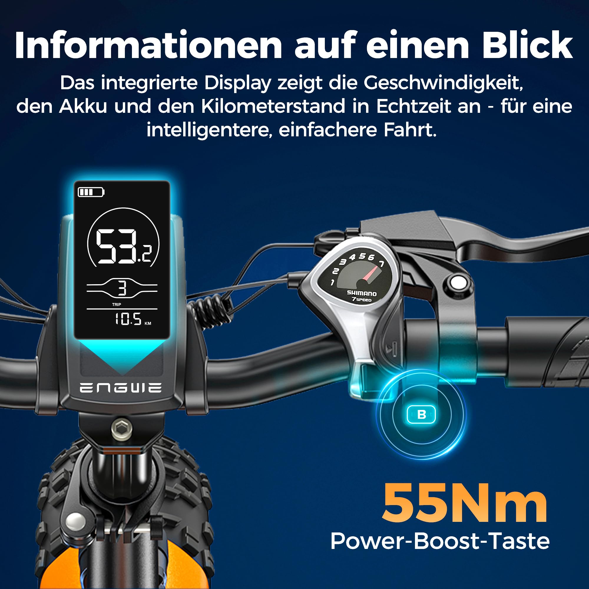 ENGWE EP-2 Boost Klappbares Elektrofahrrad mit Drehmomentsensor, 48V 13Ah Herausnehmbarer Akku Reichweite 120KM und 250W Bürstenlosem Motor, LED-Display, 20" x 4.0" Fat-Tires und 7 Gang