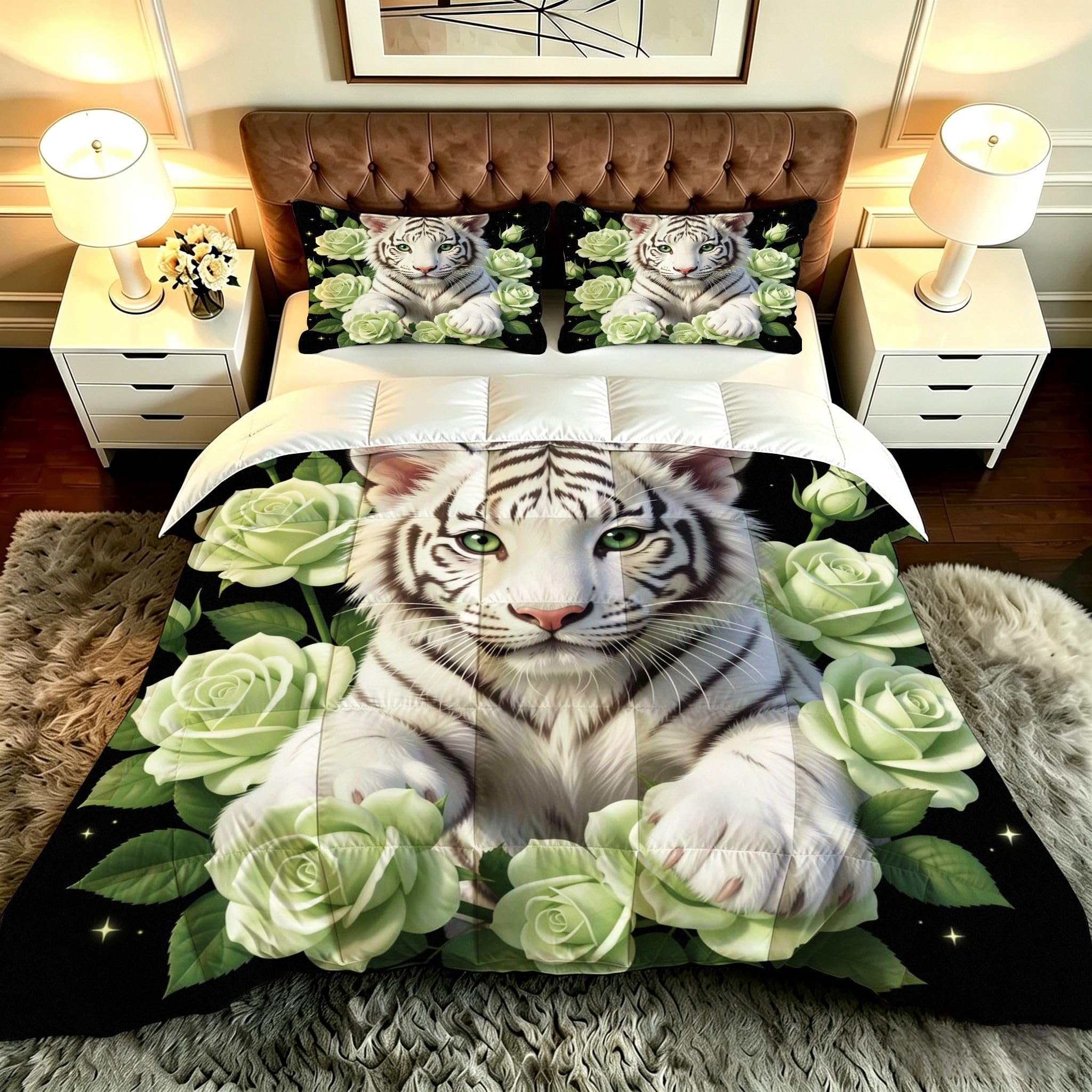 Couette 2 Personnes 200x200 cm, Tigre Blanc, CQ5722