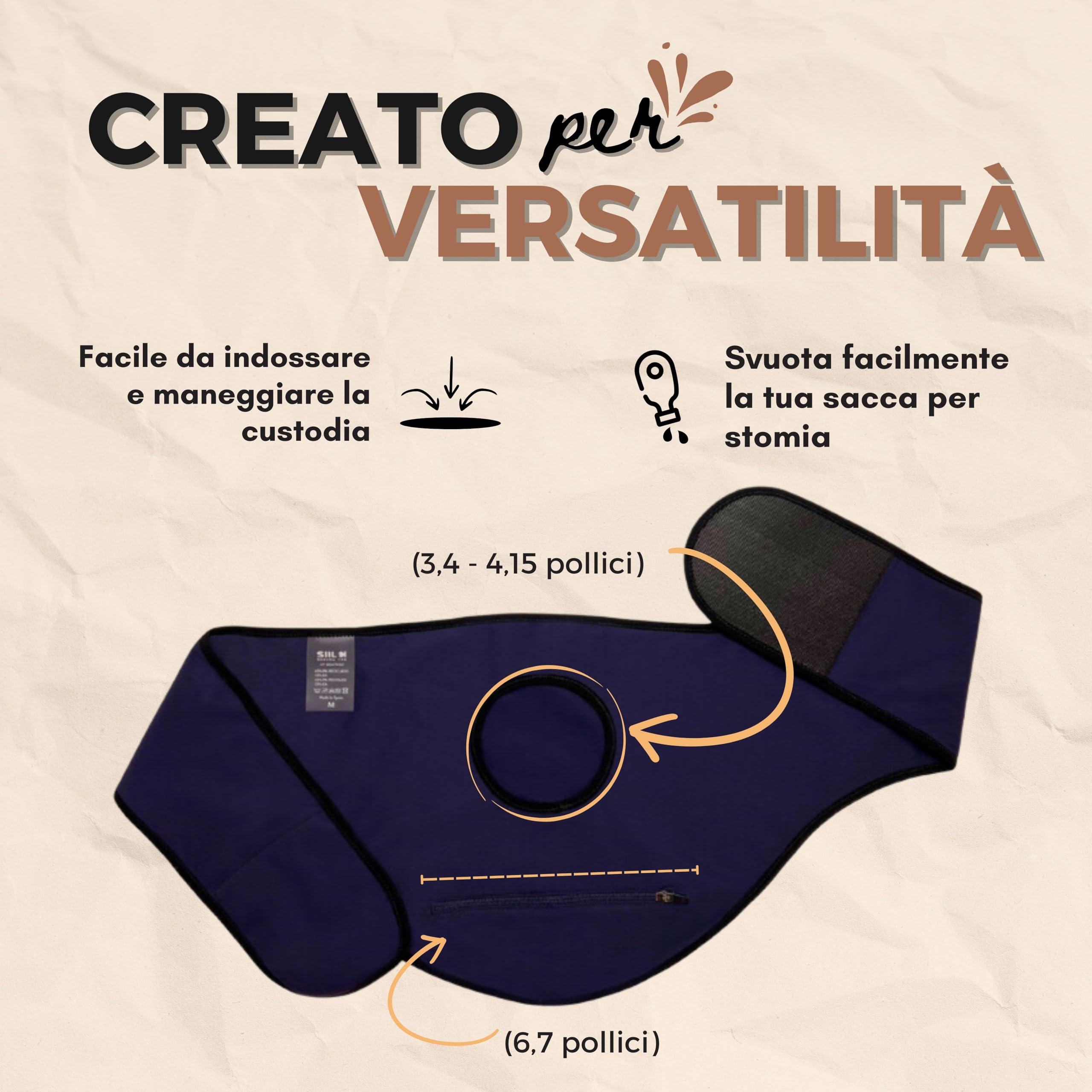 SIIL Cintura per Stomia | Fascia Per Stomia a mare Ostomy | X-Large
