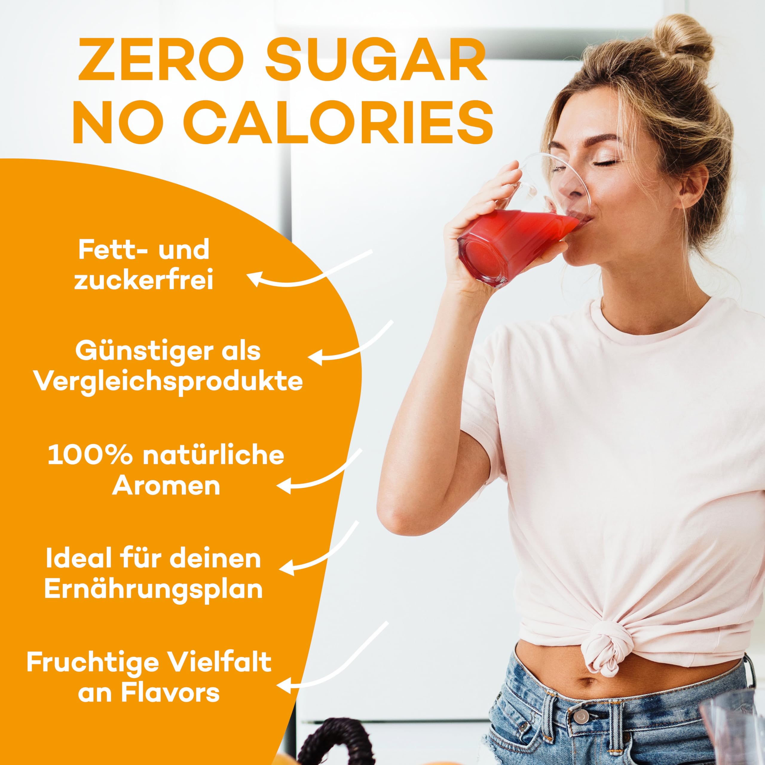 JUIZY WOW Mango Tropical - Zuckerfreier Getränkesirup | Natürlicher Geschmack - Low Calorie | Veganes 4er Bundle - 4 x 65ml | 32 Liter Fertiggetränk von JULIENCO