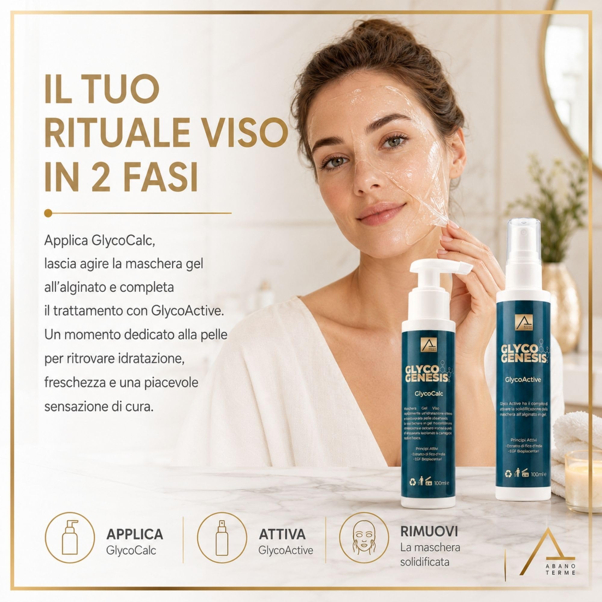 Glyco Genesis GlycoCalc + GlycoActive Maschera Viso Peel-Off in 2 Fasi