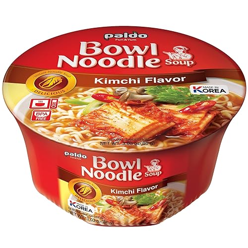 Paldo Tazón de sopa de fideos Kimchi (paquete de 12)