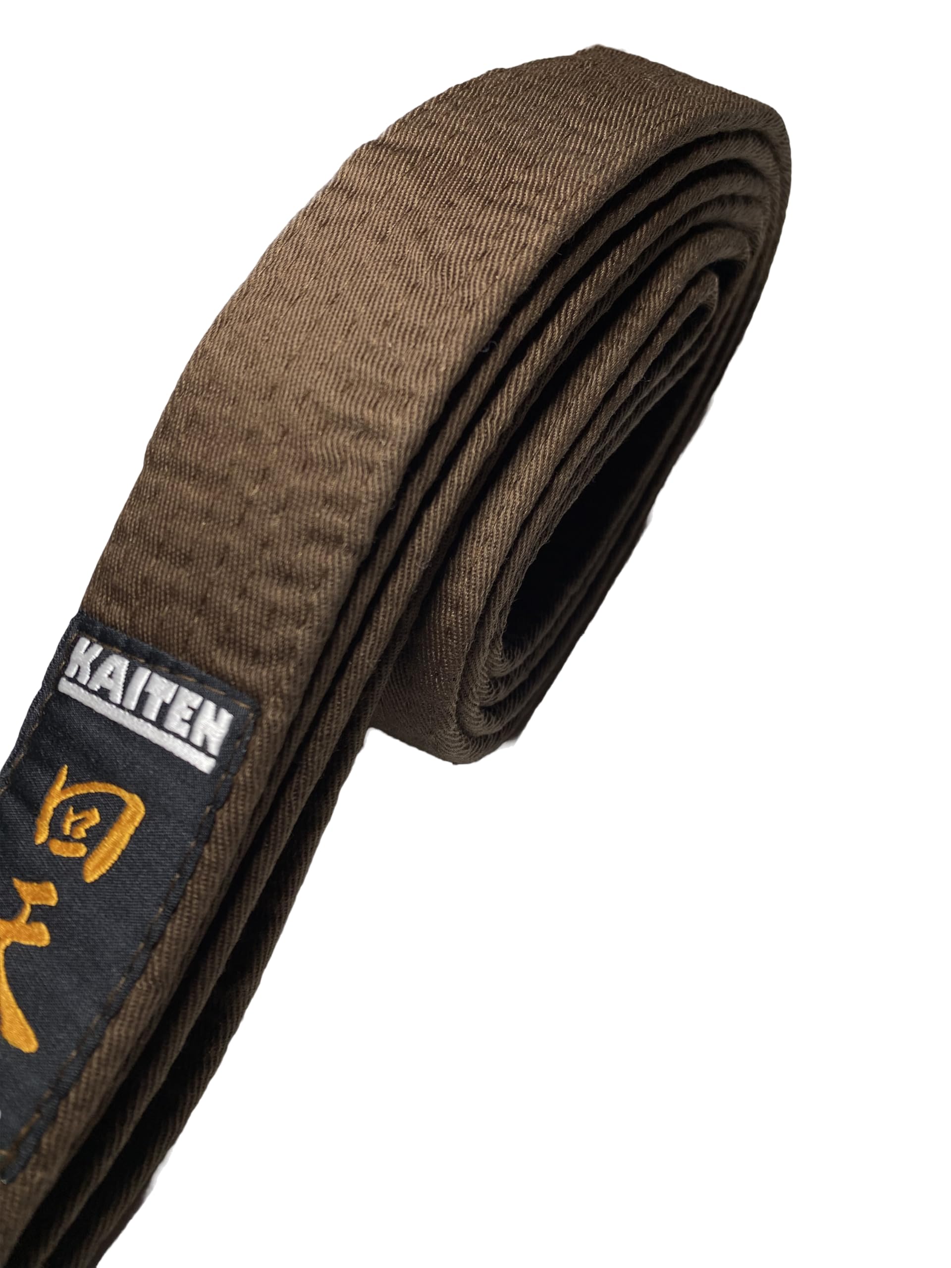 KAITEN Ceinture de karaté marron (coton) - 4 cm de large, longueur 230 à 350 cm - Sangle marron - Sangle de karaté