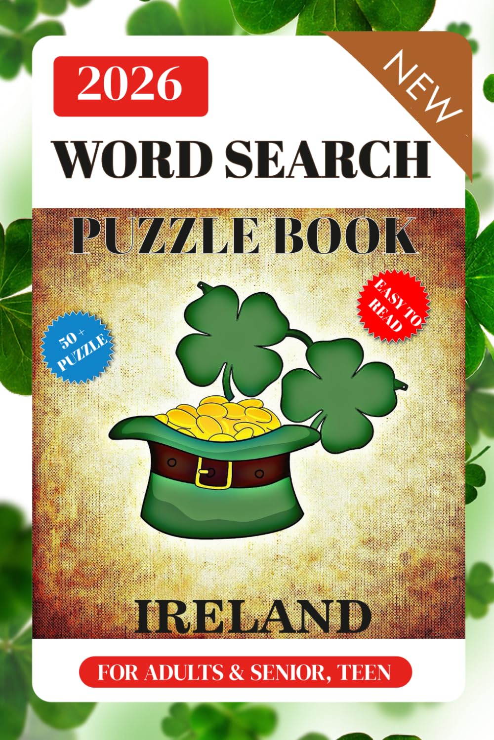 Word Search Puzzle Book - Ireland: Easy to Read Print | 6x9 inches, 113 pages | 50+ Puzzles...