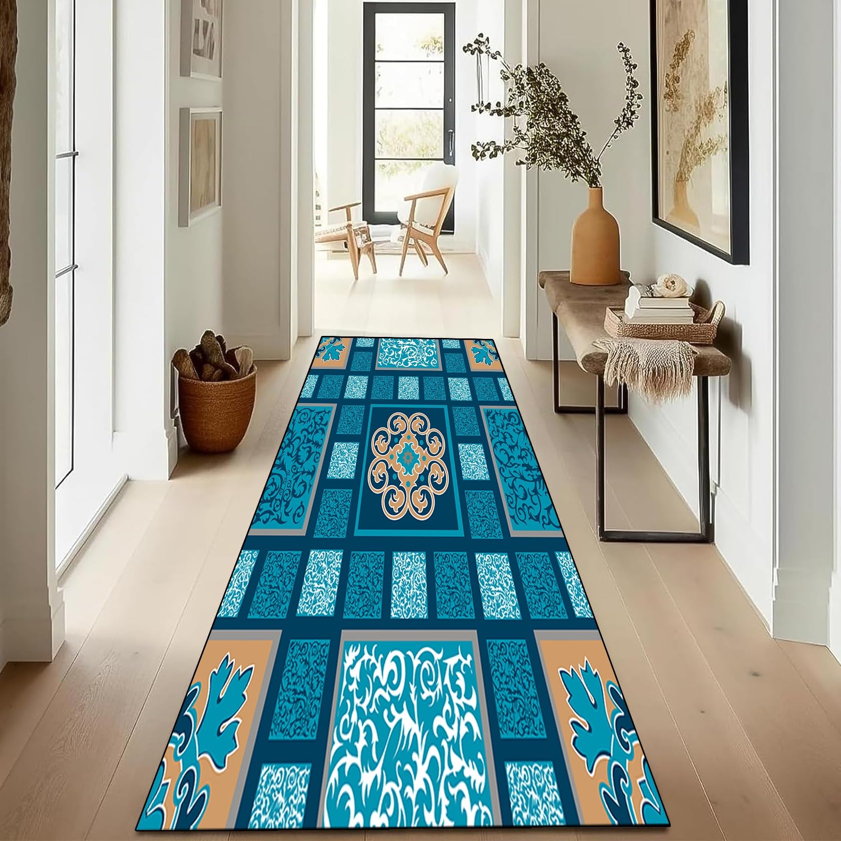 Tapis de cuisine de couloir anti-taches 50x280 cm lavable pour sol d'entrée moderne