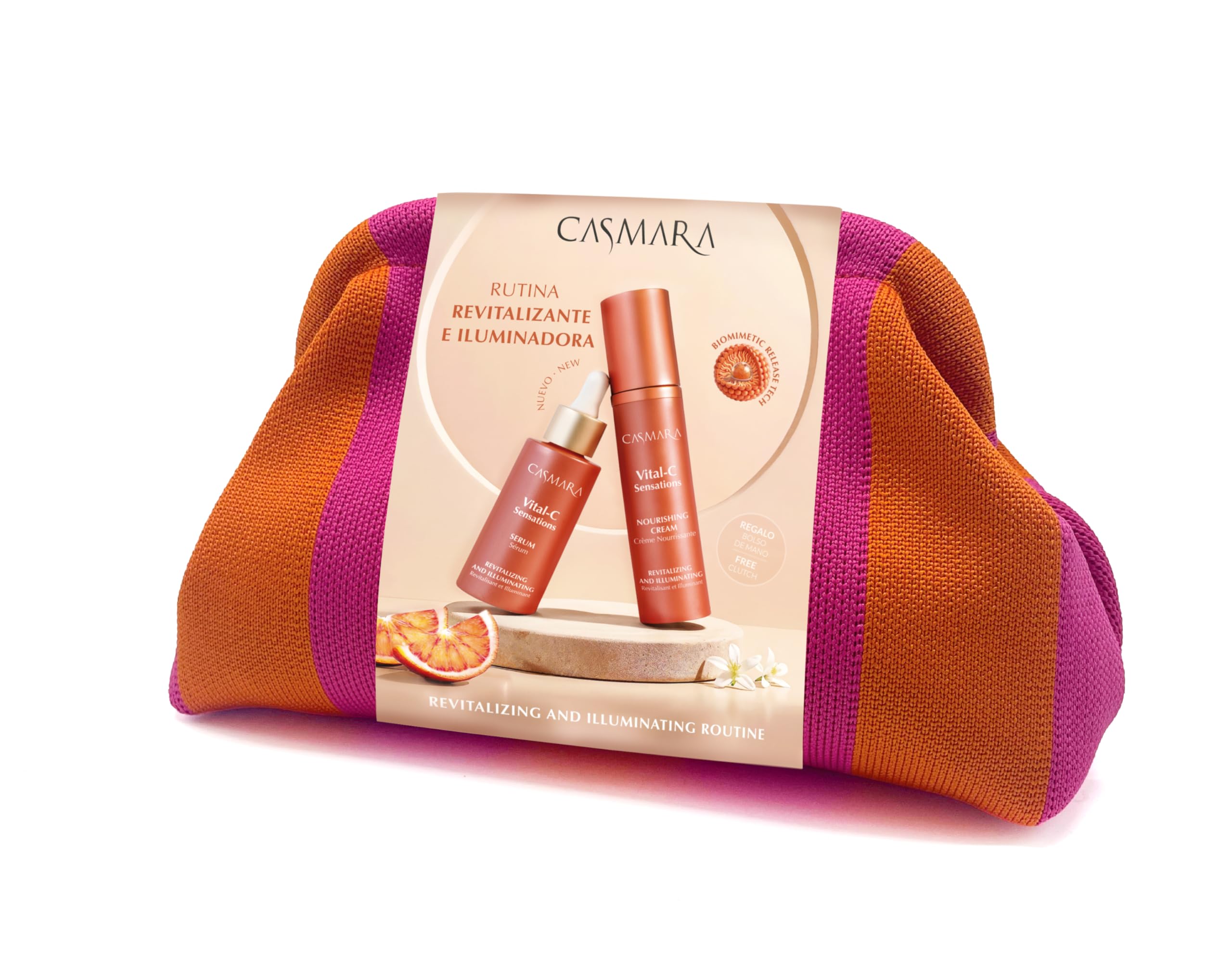 CASMARA Vital C Sensations - Set di siero e crema viso nutriente, illuminante, anti-età, per pelle secca, con vitamine C A E e olio di argan