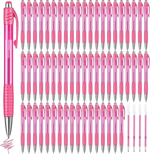 Cholemy Paquete de 64 bolígrafos retráctiles de tinta de gel de colores a granel de 0.028 in de punta fina, bolígrafos de clic de escritura suave